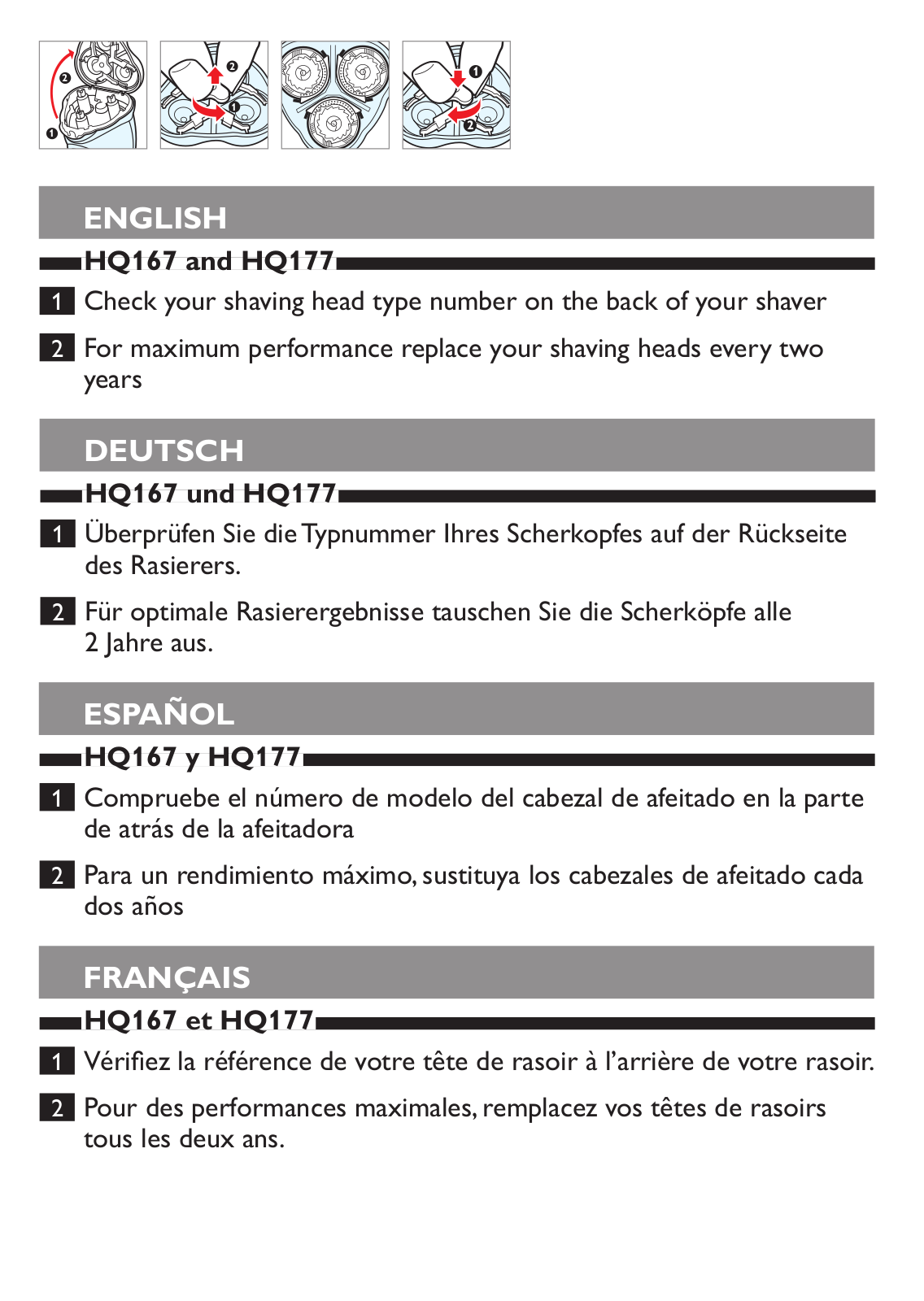 Philips HQ177/40, HQ177, HQ167/40, HQ167 User manual