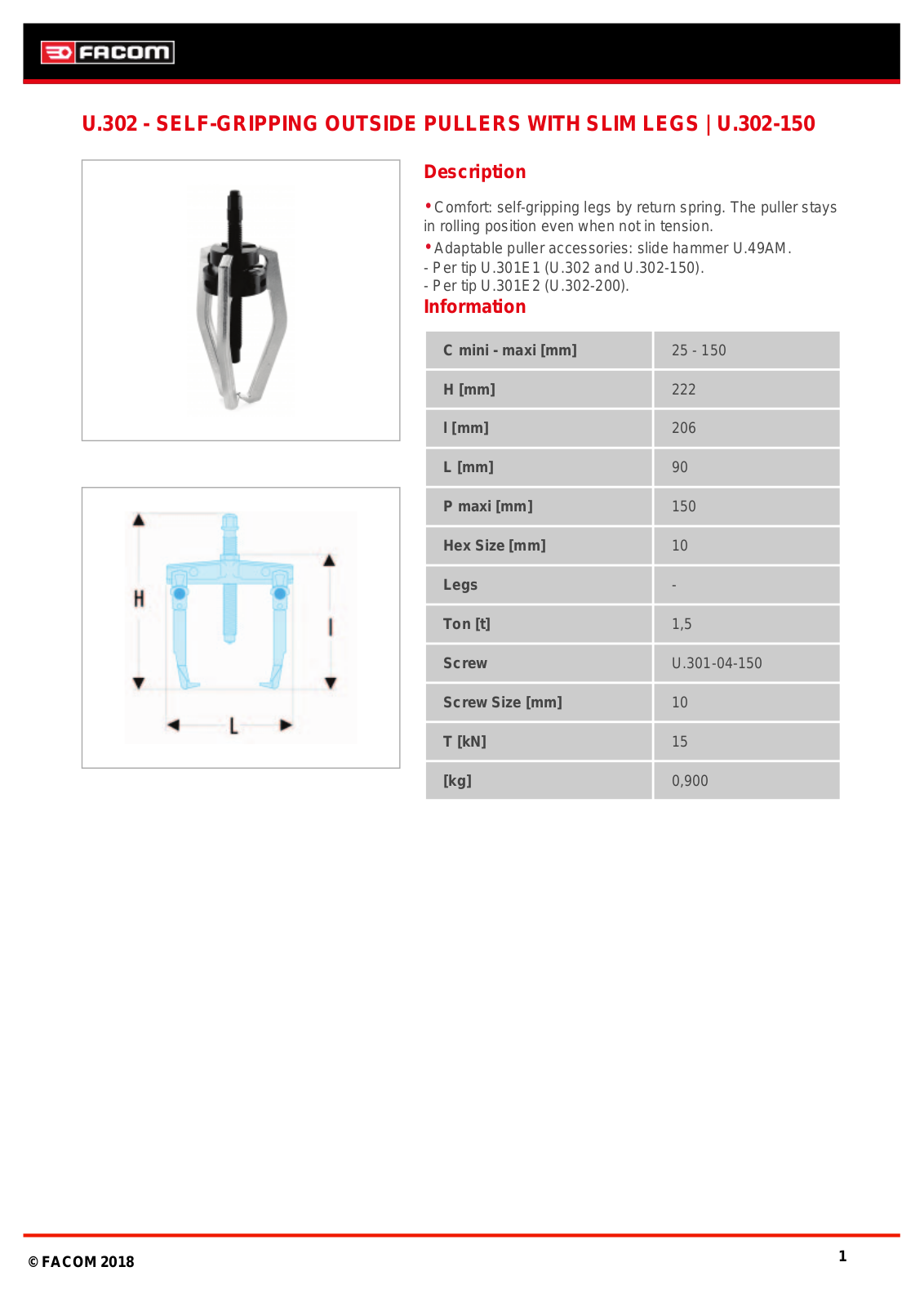 Facom U.302-150 Data Sheet - ManualMachine.com