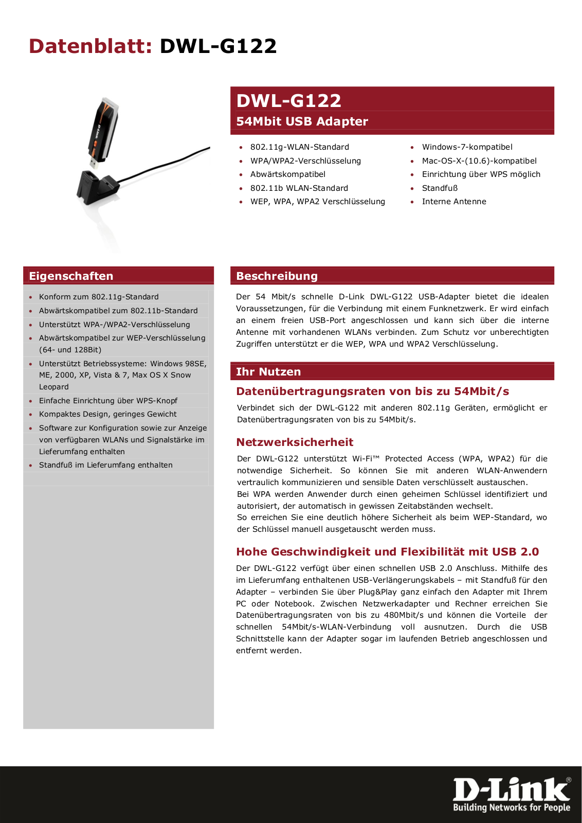 D-link DWL-G122 DATASHEET