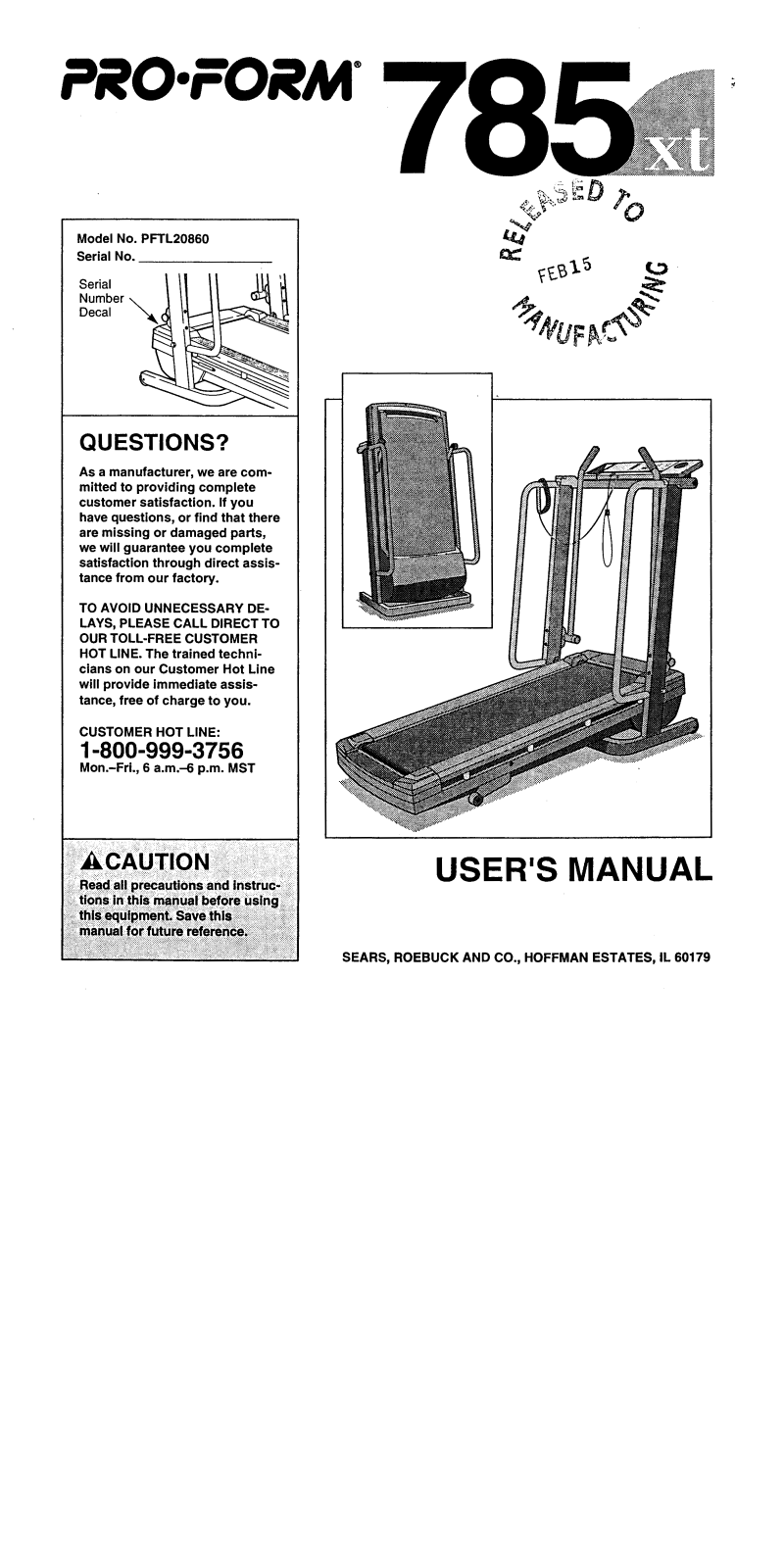 ProForm PFTL20860 User Manual