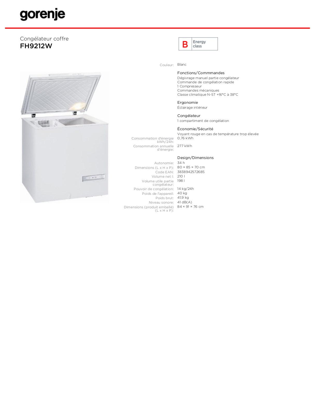 GORENJE FH9212W User Manual