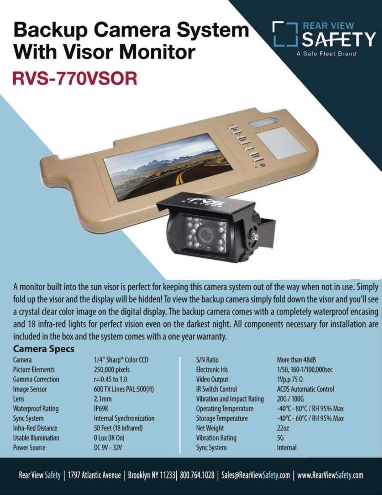 RVS Systems RVS-770VSOR Specsheet