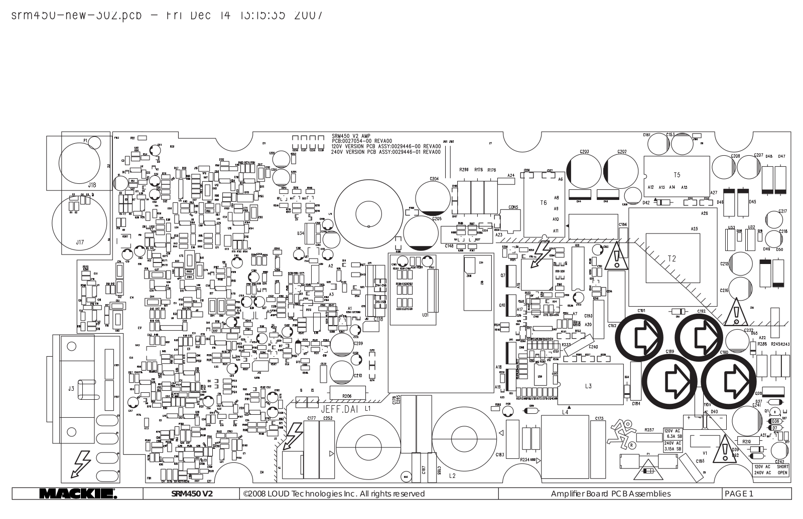 Mackie SRM450V2 Schematic