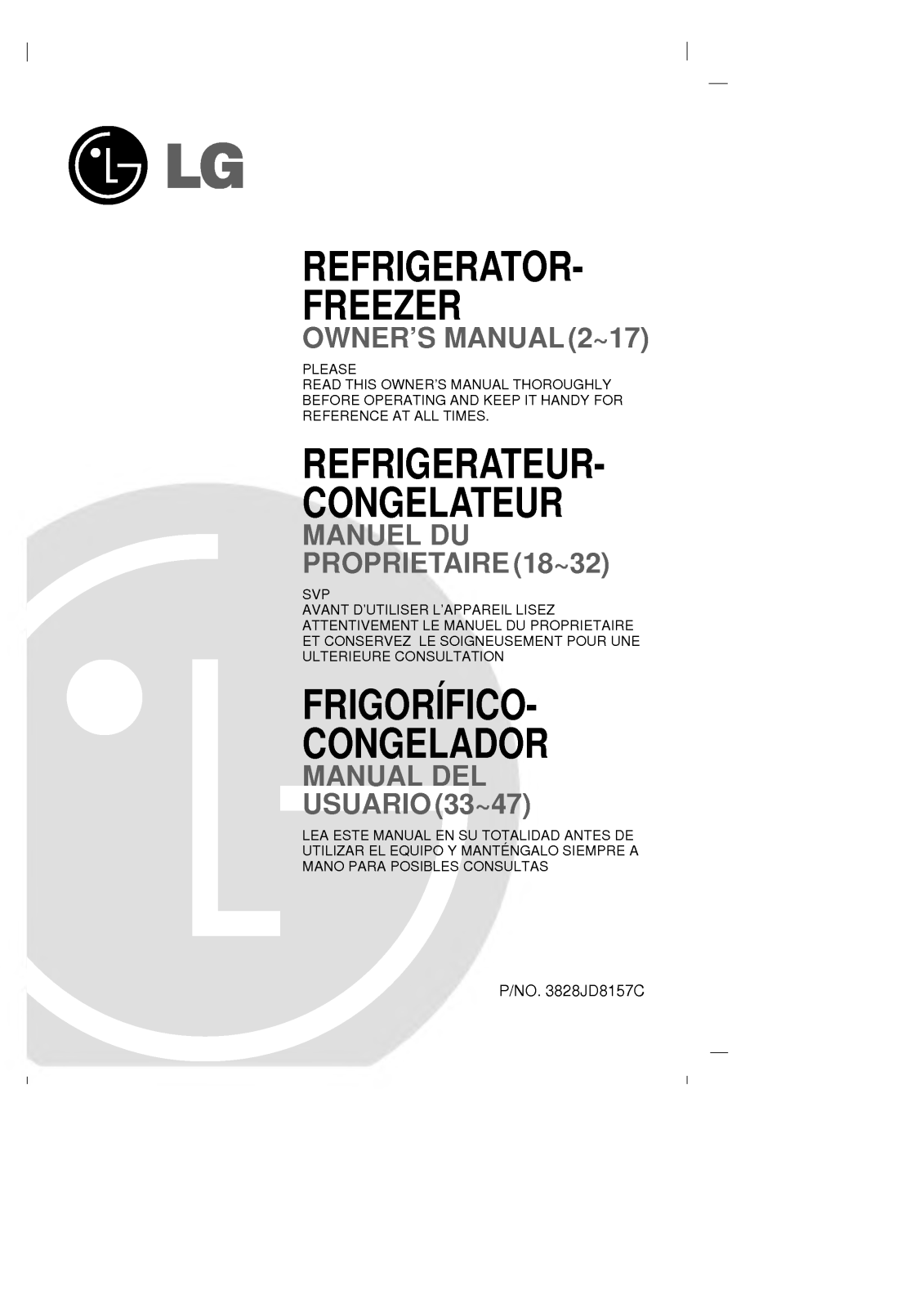 LG GR-76W73CEF, GR-76W73GEF User Manual