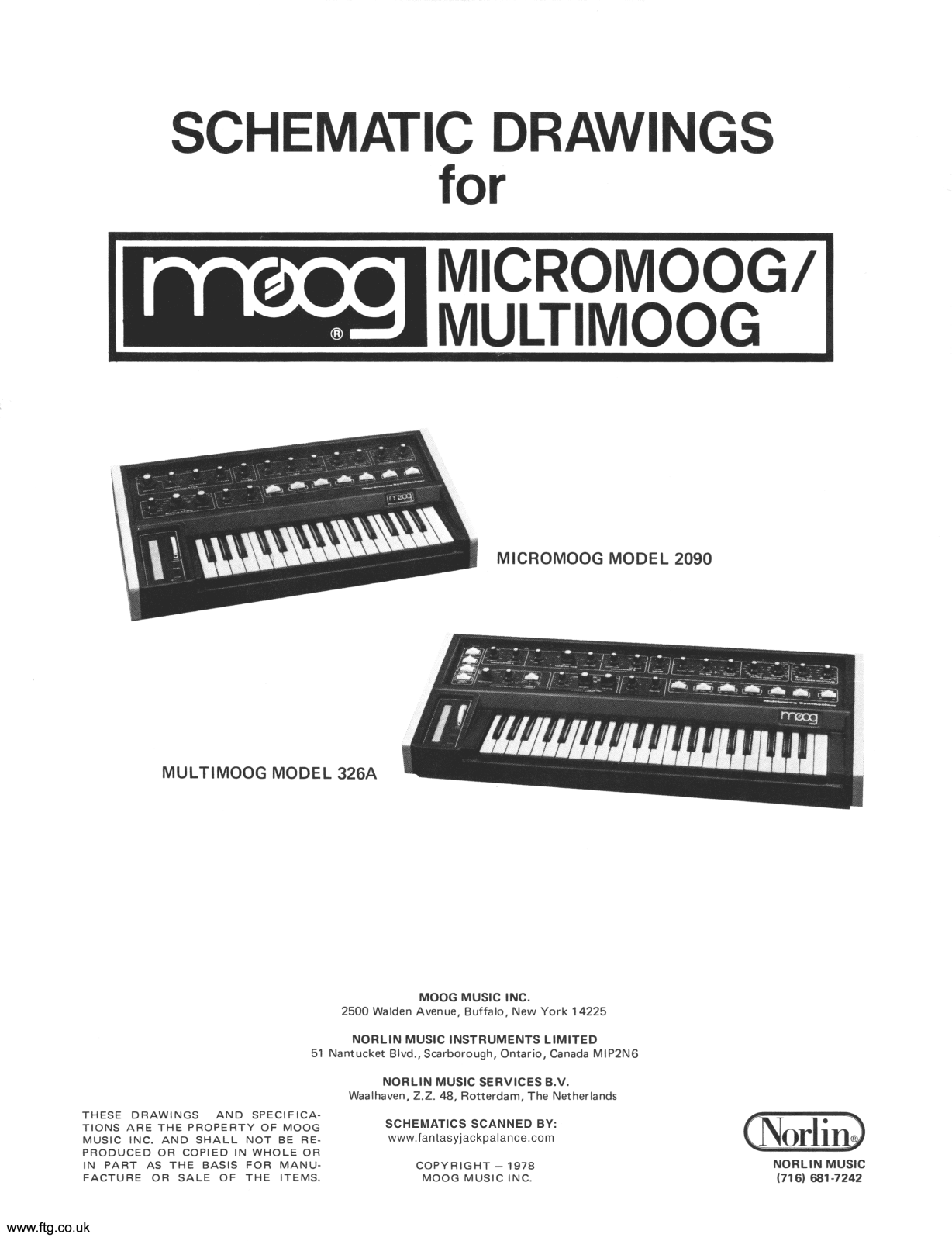 Moog Music Multimoog, Micromoog Schematics