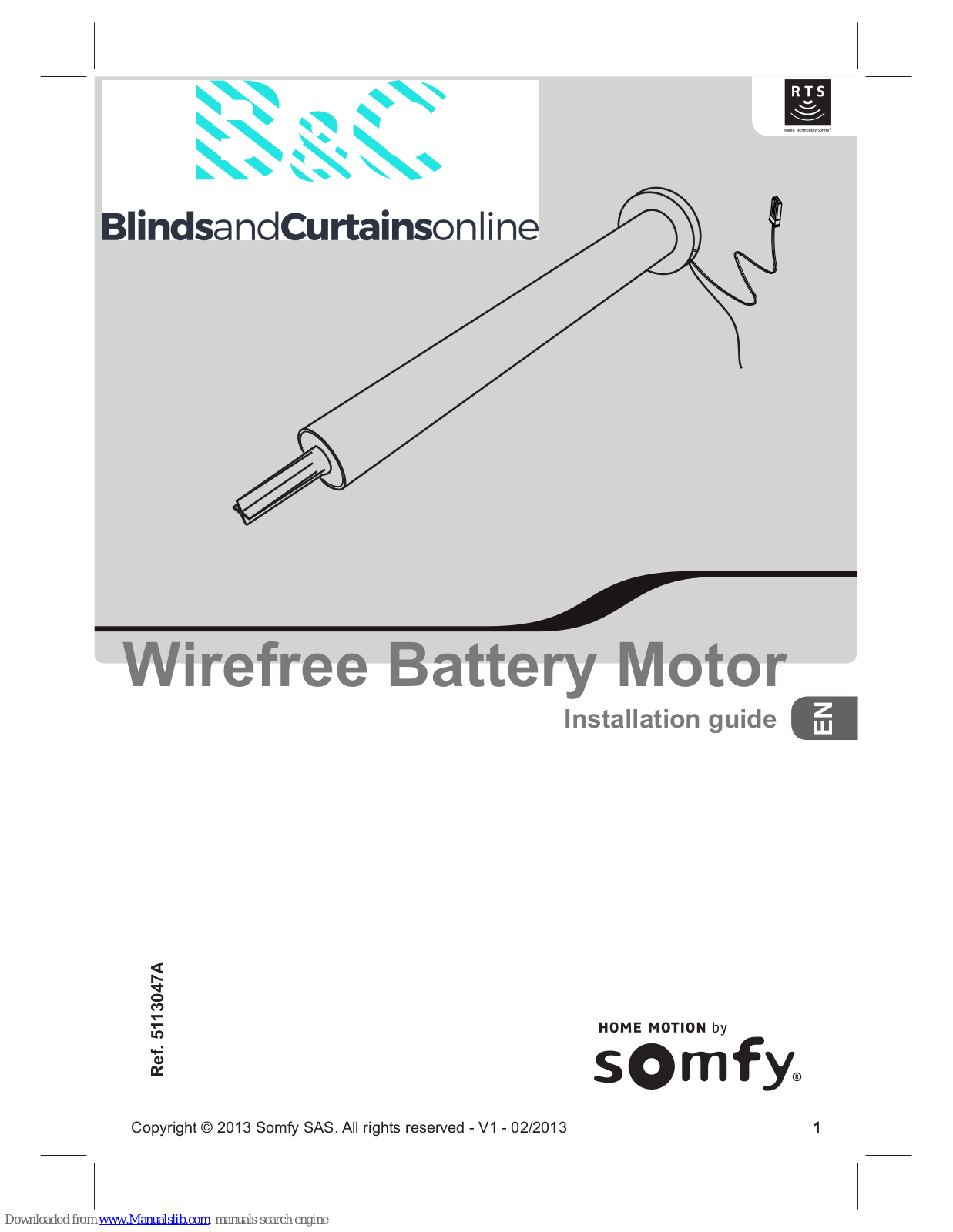 SOMFY Roll Up 28 RTS Installation Manual