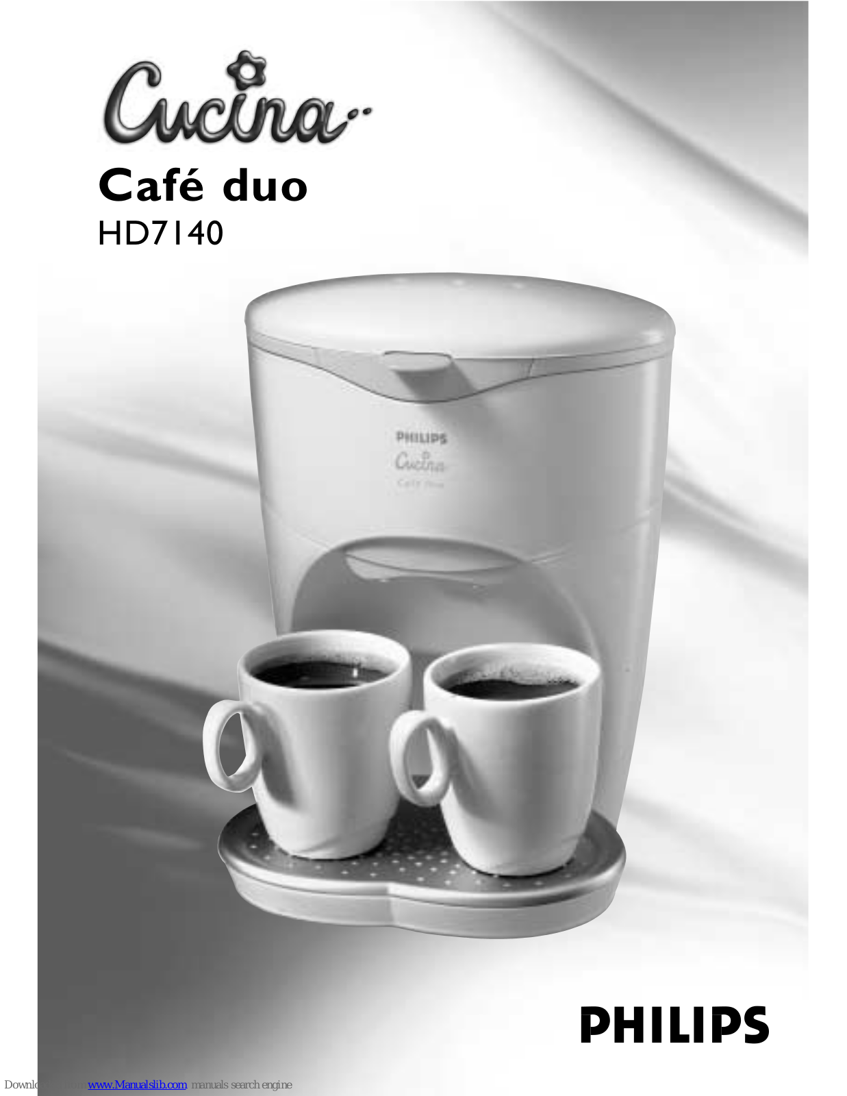 Philips HD7140, Cucina Cafe duo HD7140 User Instructions