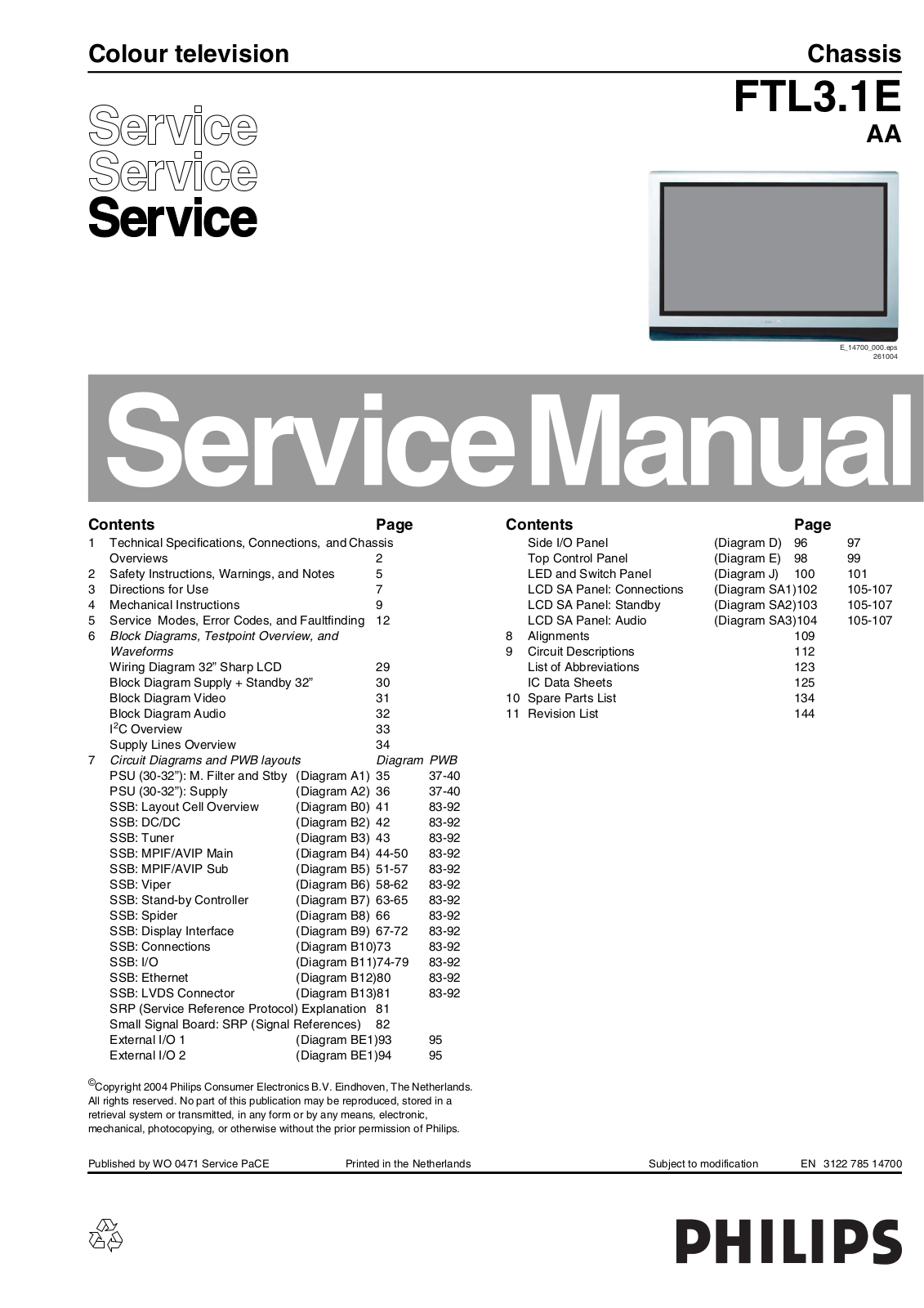 Philips FTL3.1E Schematic