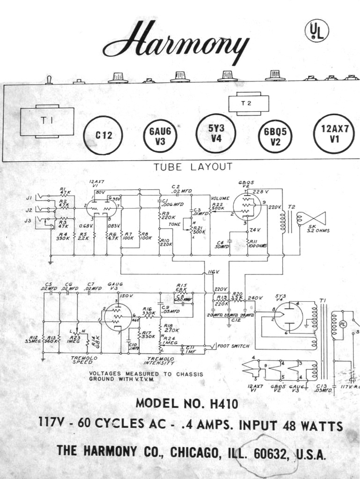 Harmony h410 schematic