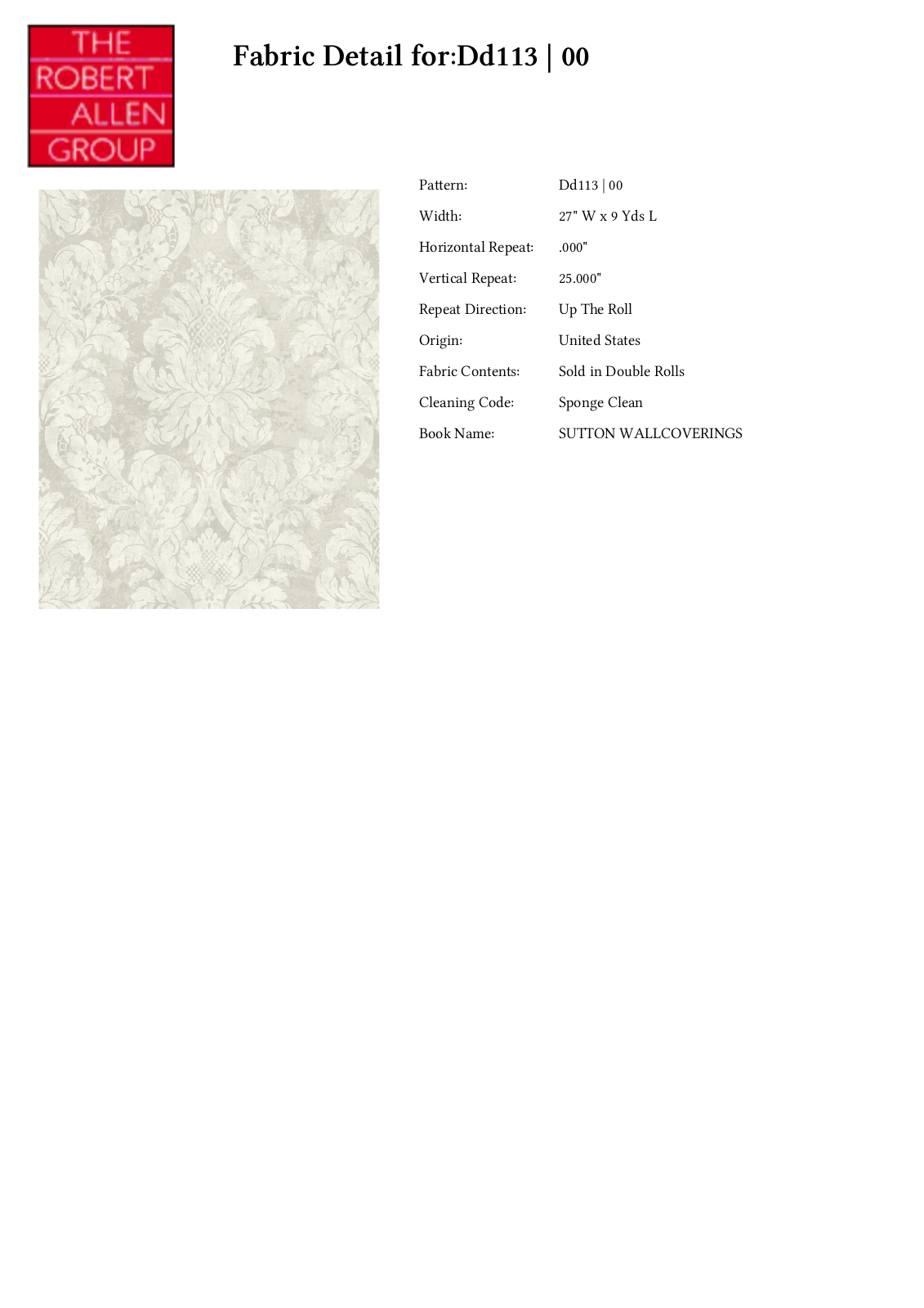 Robert Allen W004264751 Specifications - ManualMachine.com