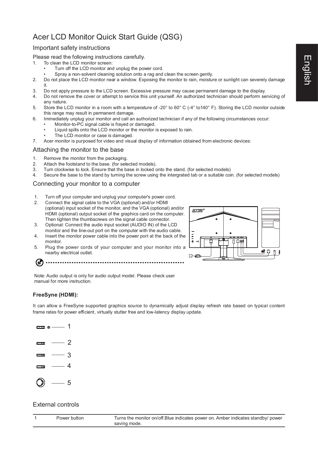 Acer UM.HV0EE.001 Quick Start Guide