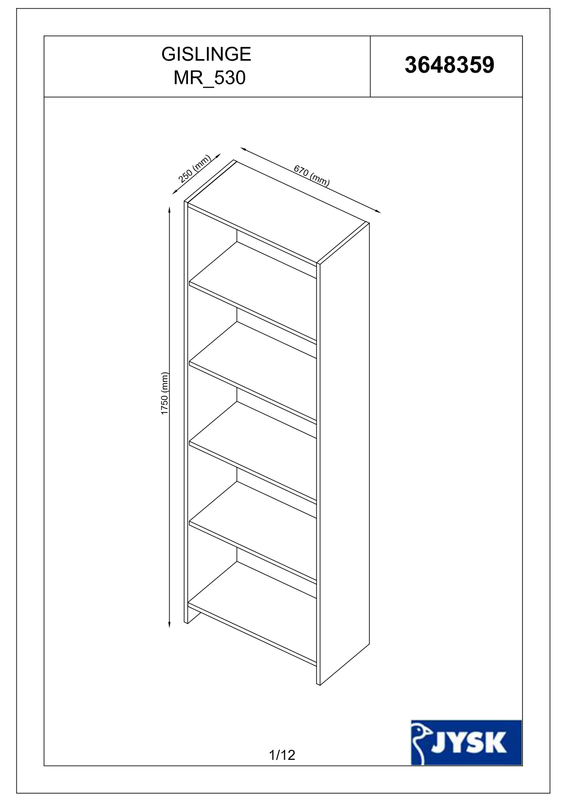 JYSK Gislinge User Manual