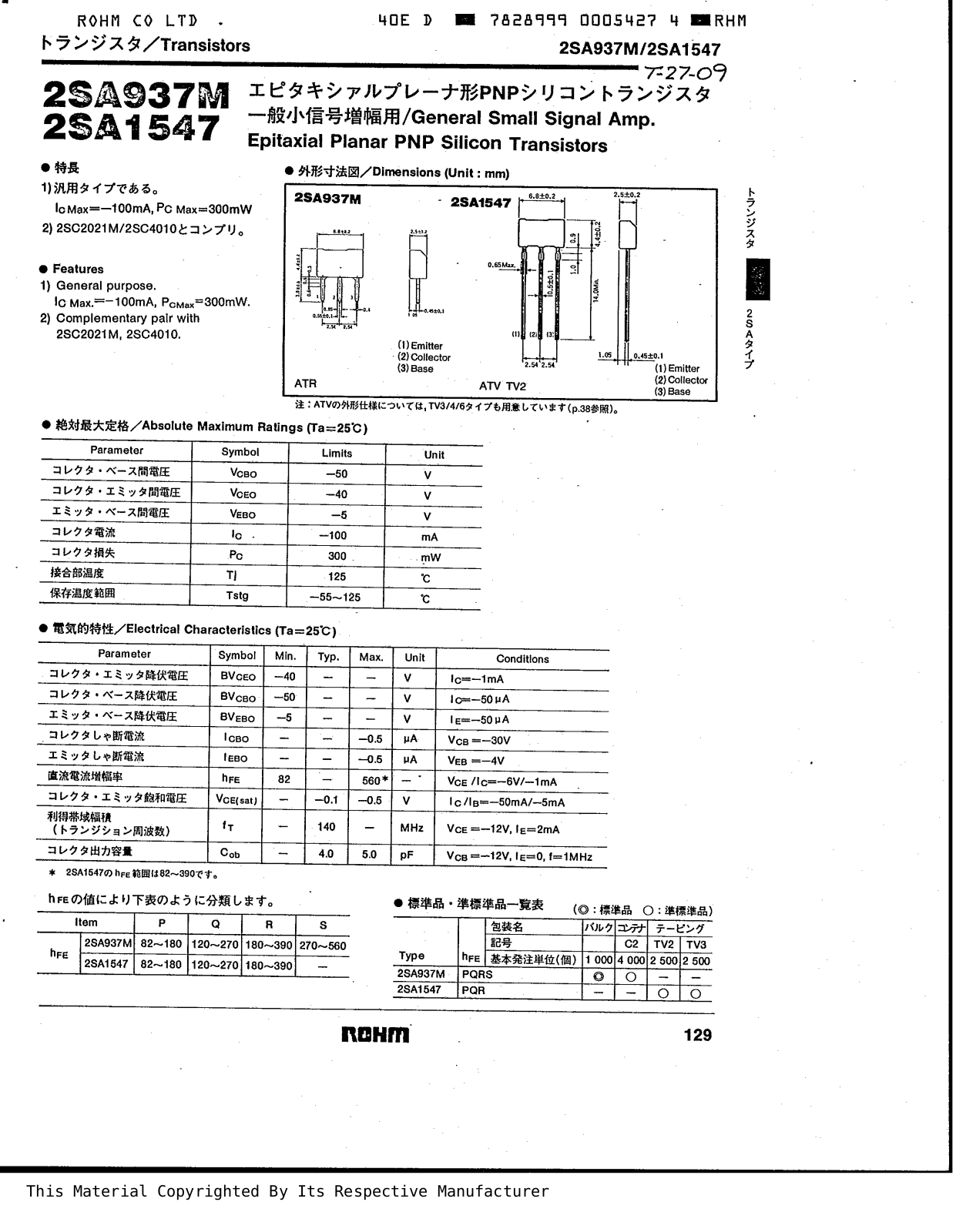 Datasheet 2sa1547 Datasheet - ManualMachine.com