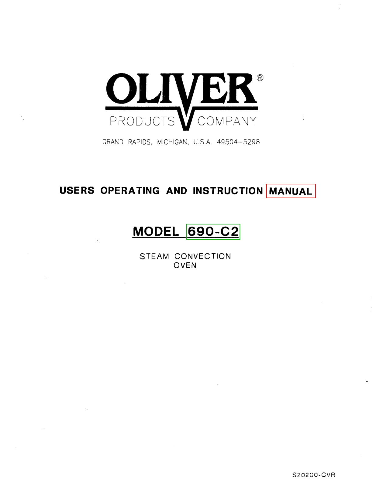 Oliver 690-C2 Installation  Manual