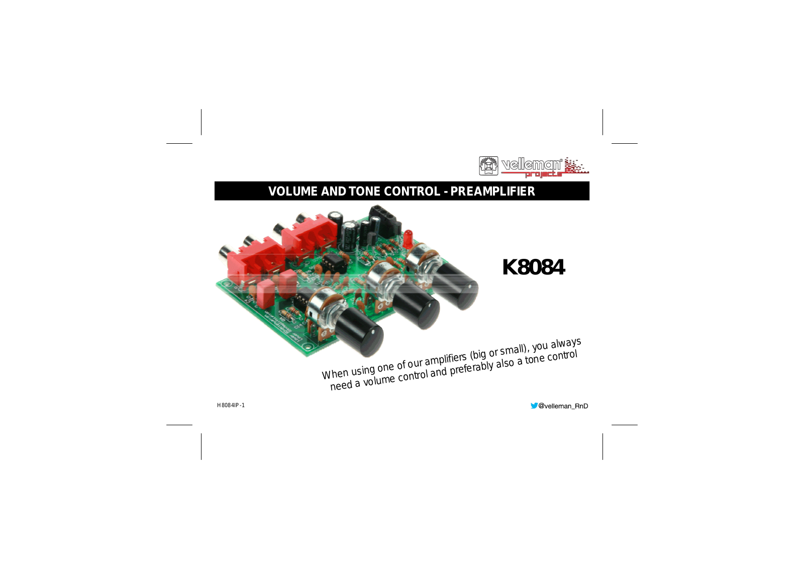 Velleman K8084 User guide