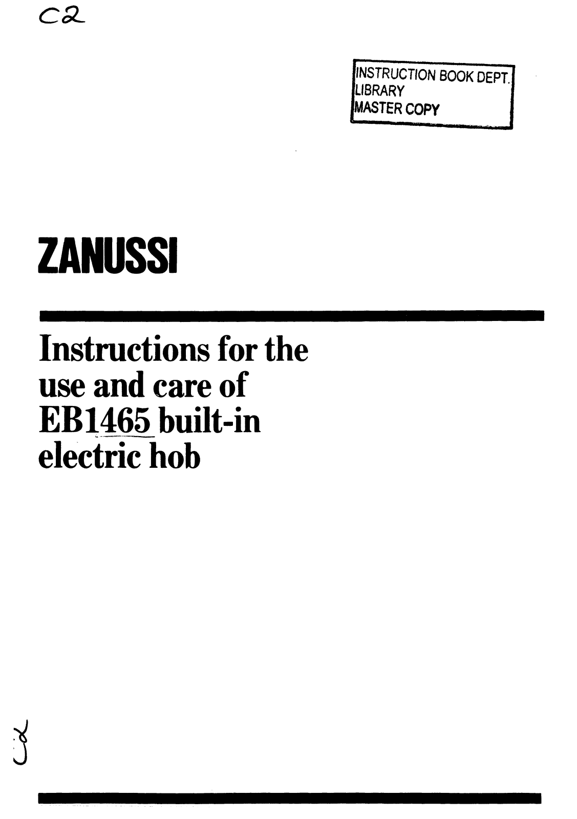 Zanussi EB 1465 Instruction Manual