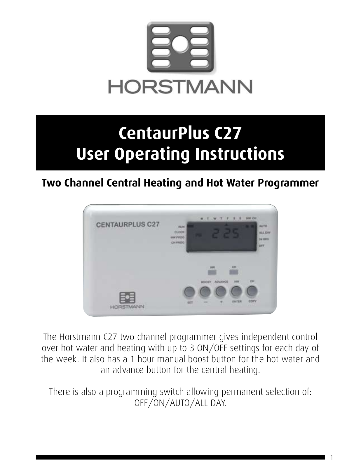 Horstmann CentaurPlus C27 User Manual