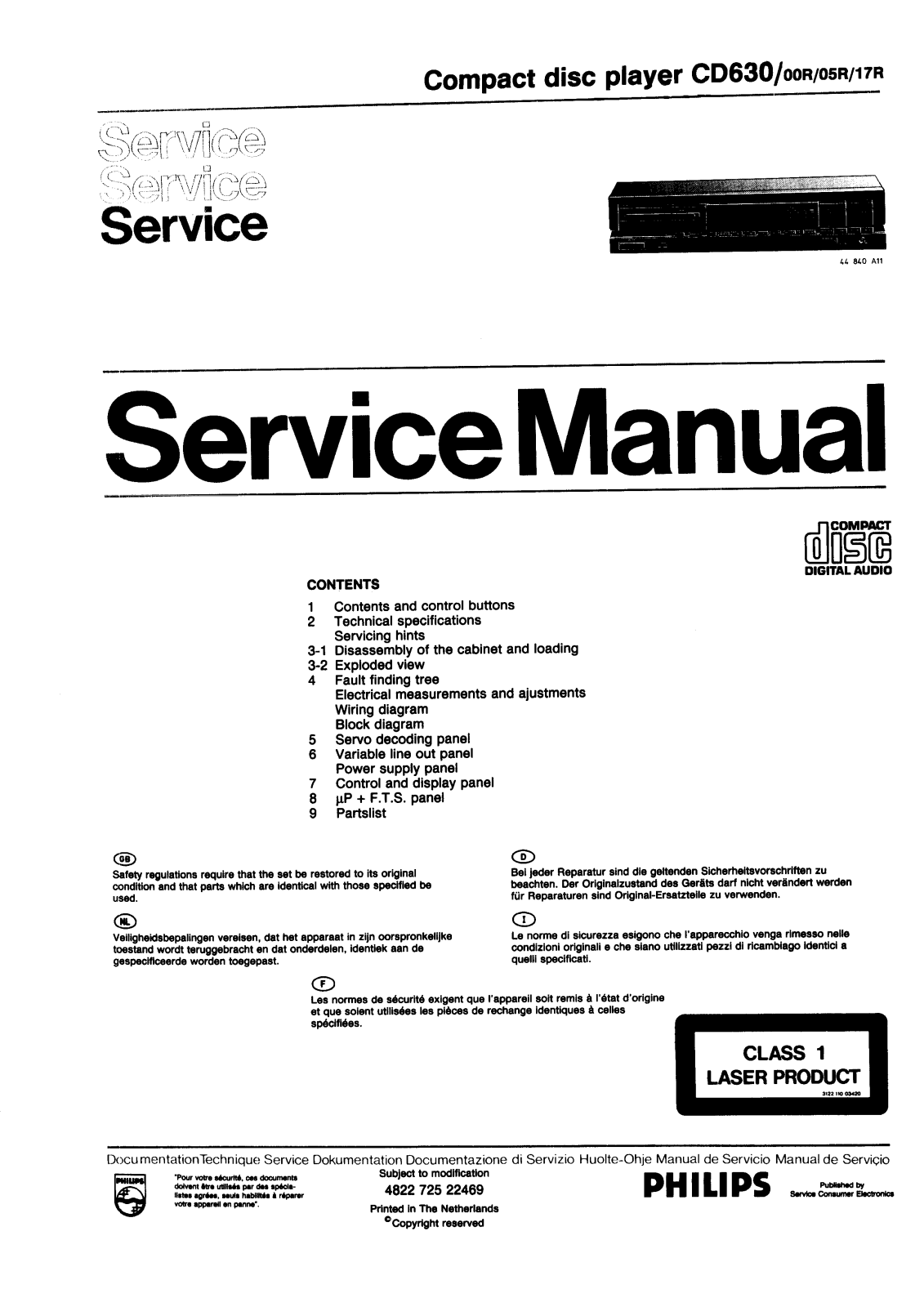 Philips CD-630 Owners manual