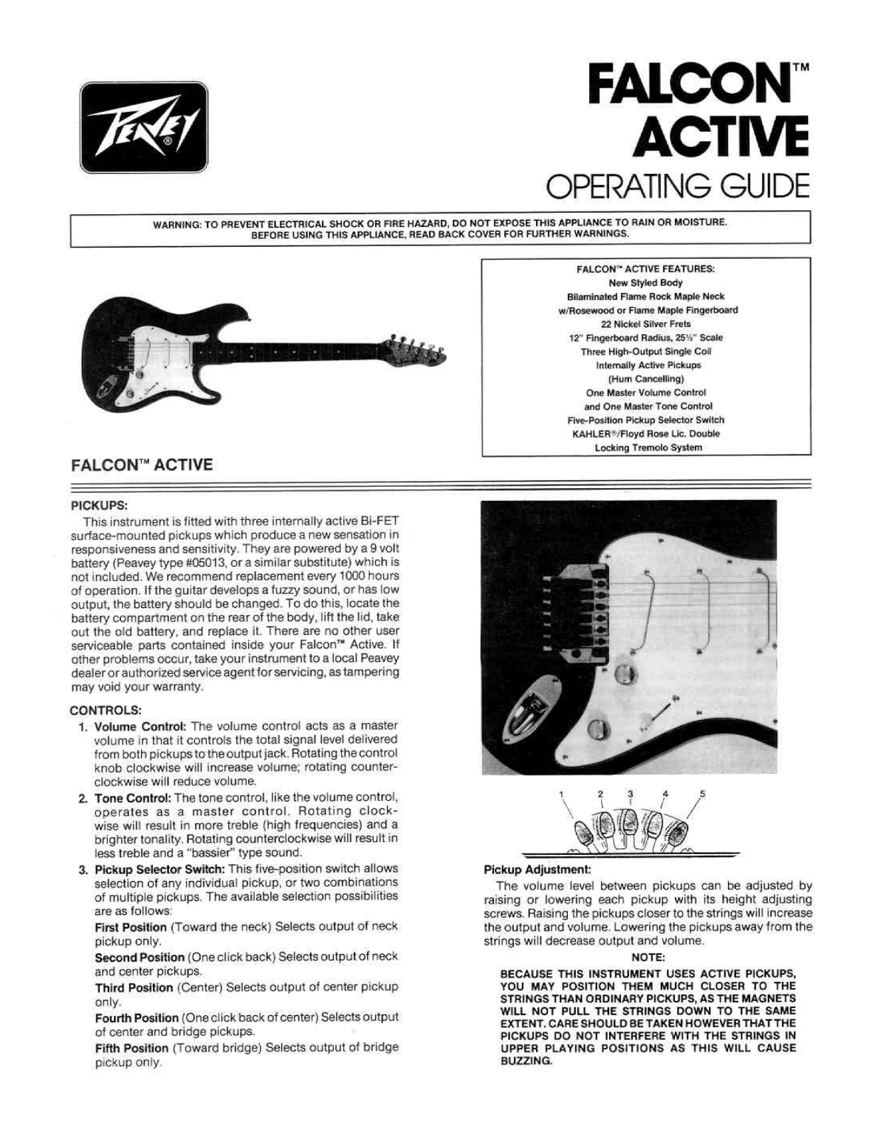 Peavey Falcon User Manual