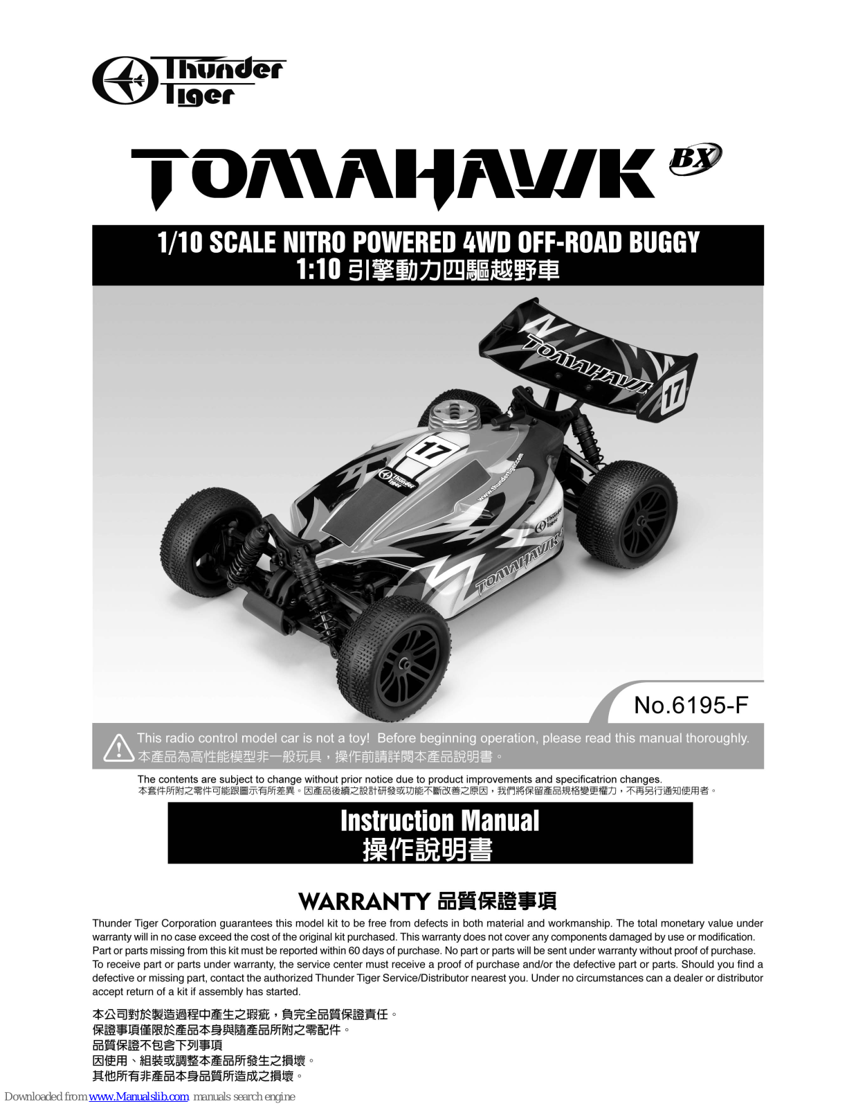 THUNDER TIGER tomahawk 6195-F Instruction Manual