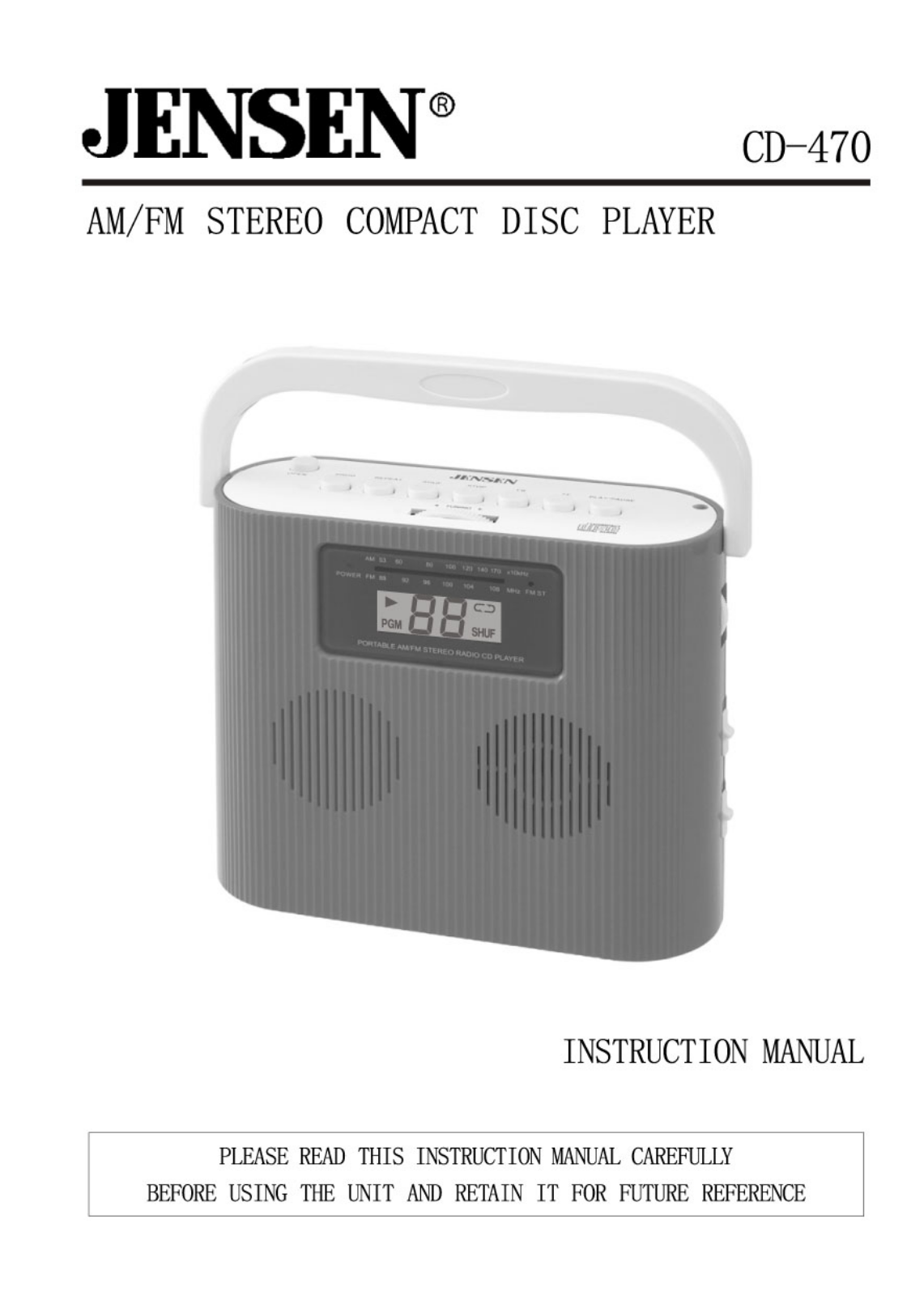 Jensen CD-470 User Manual