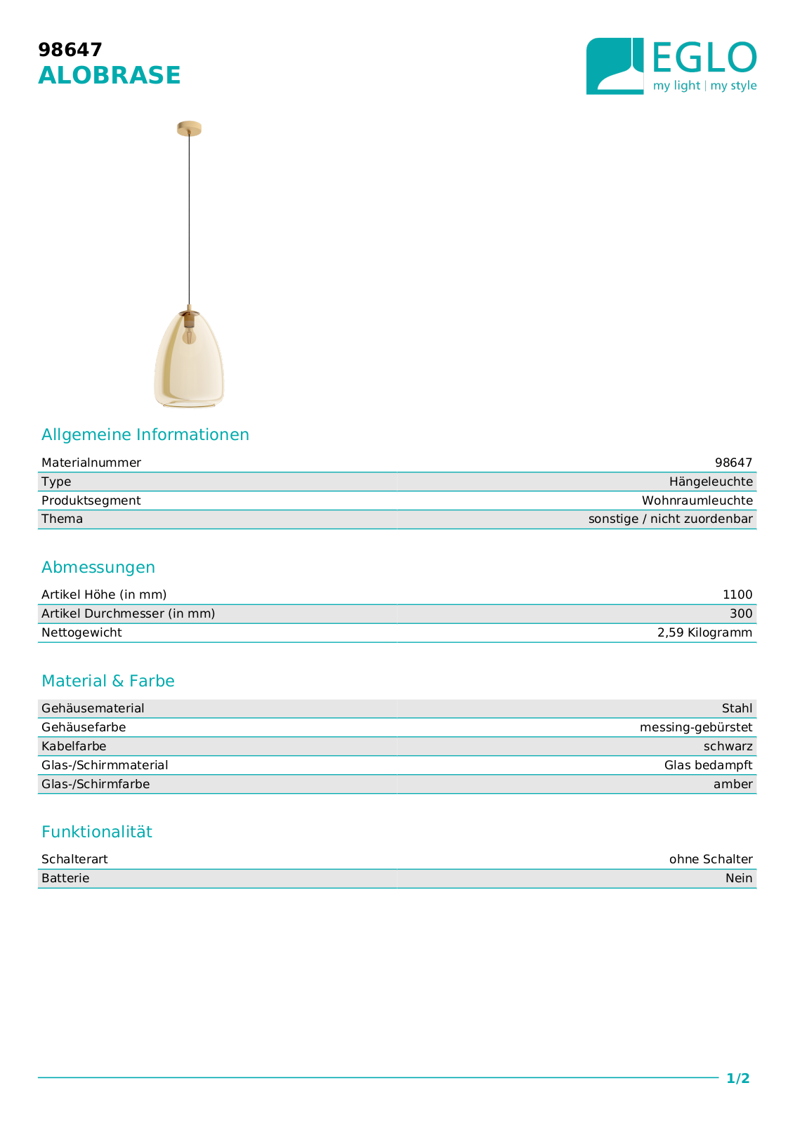 Eglo 98647 Service Manual