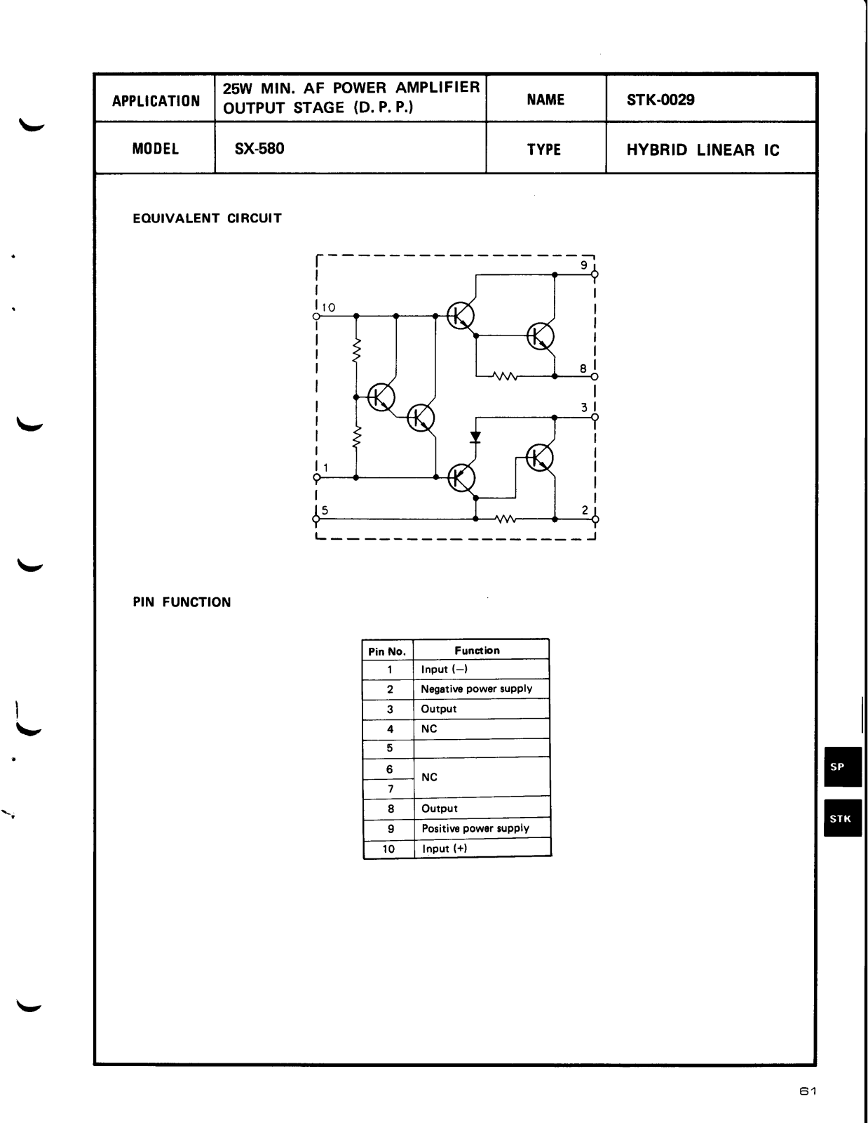 SANYO STK0029 Service Manual