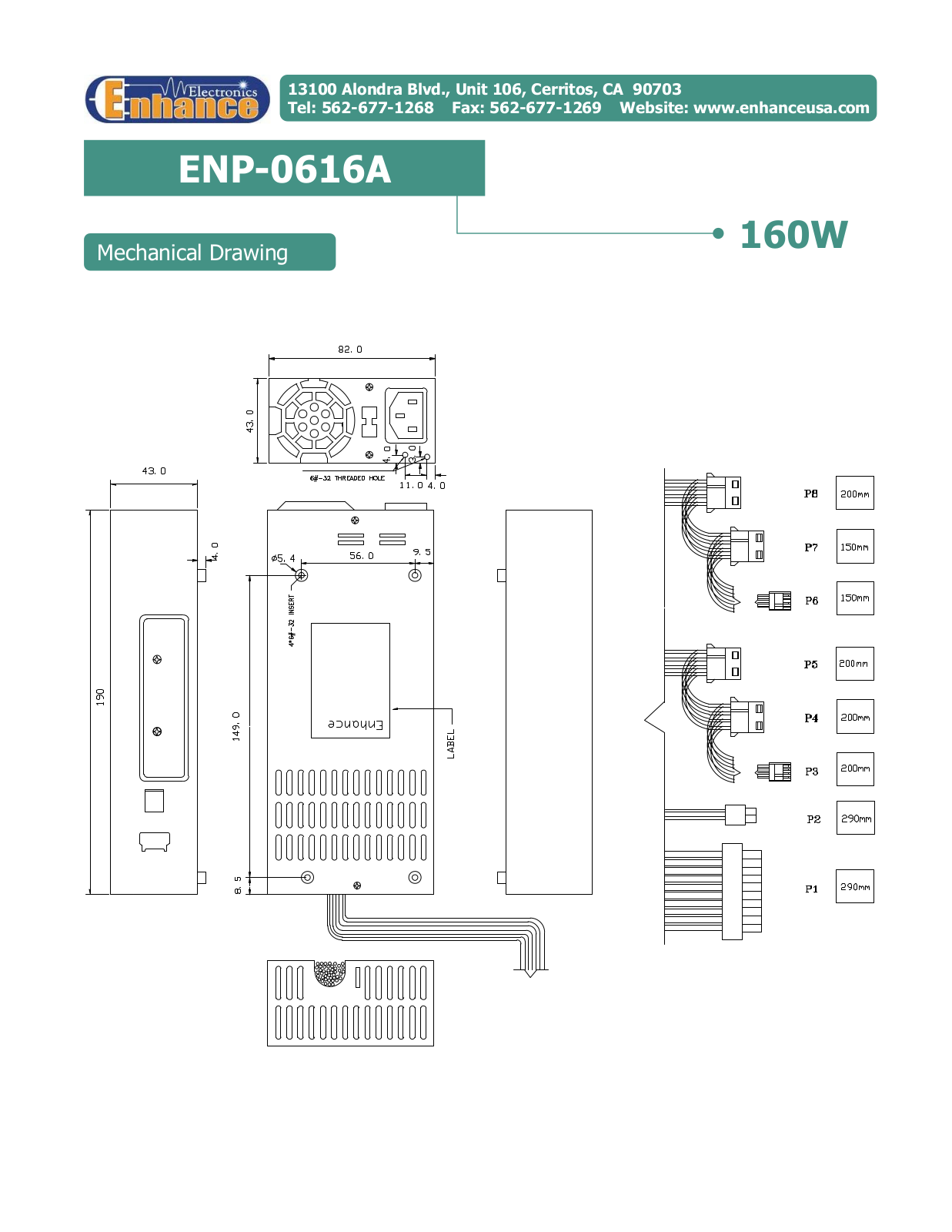 Enhance ENP-0616A MECHANICAL DRAWING