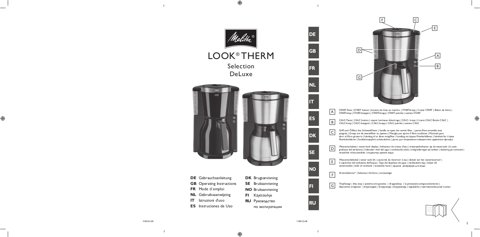 MELITTA LOOK IV THERM DELUXE, LOOK SELECTION IV User Manual