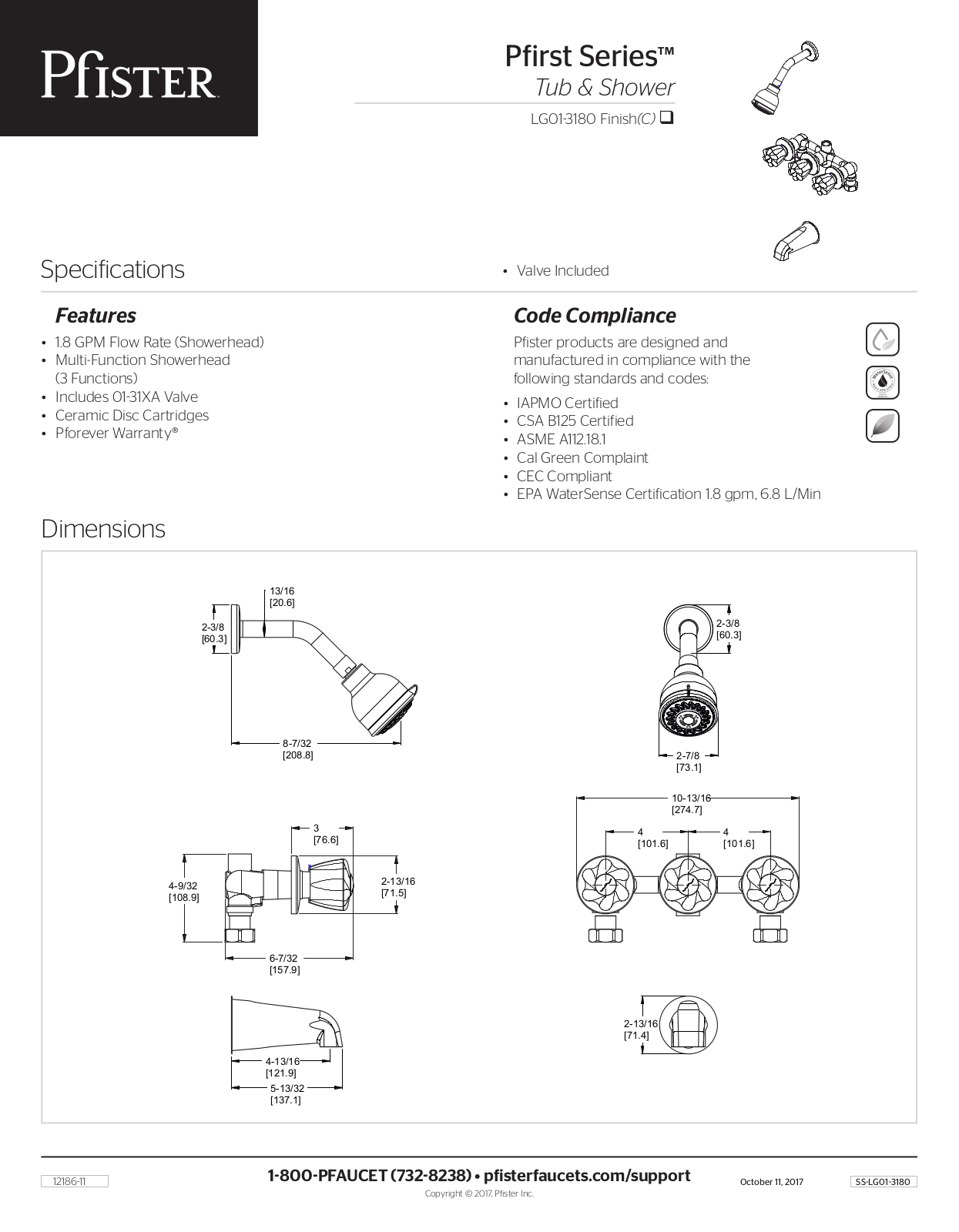 Pfister PPR10079 Specification - ManualMachine.com