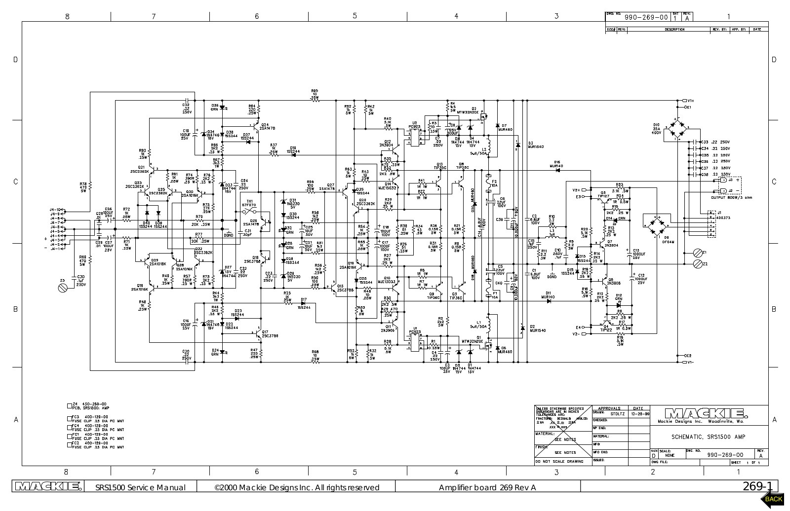 Mach 1 Acoustics SRS-1500 Schematic