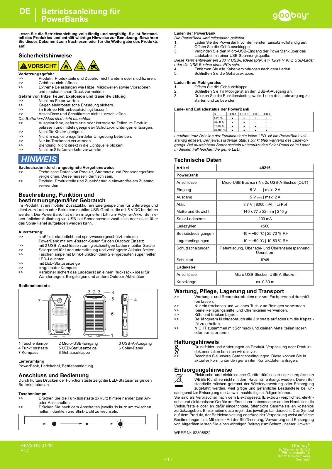 Goobay 49216 User guide