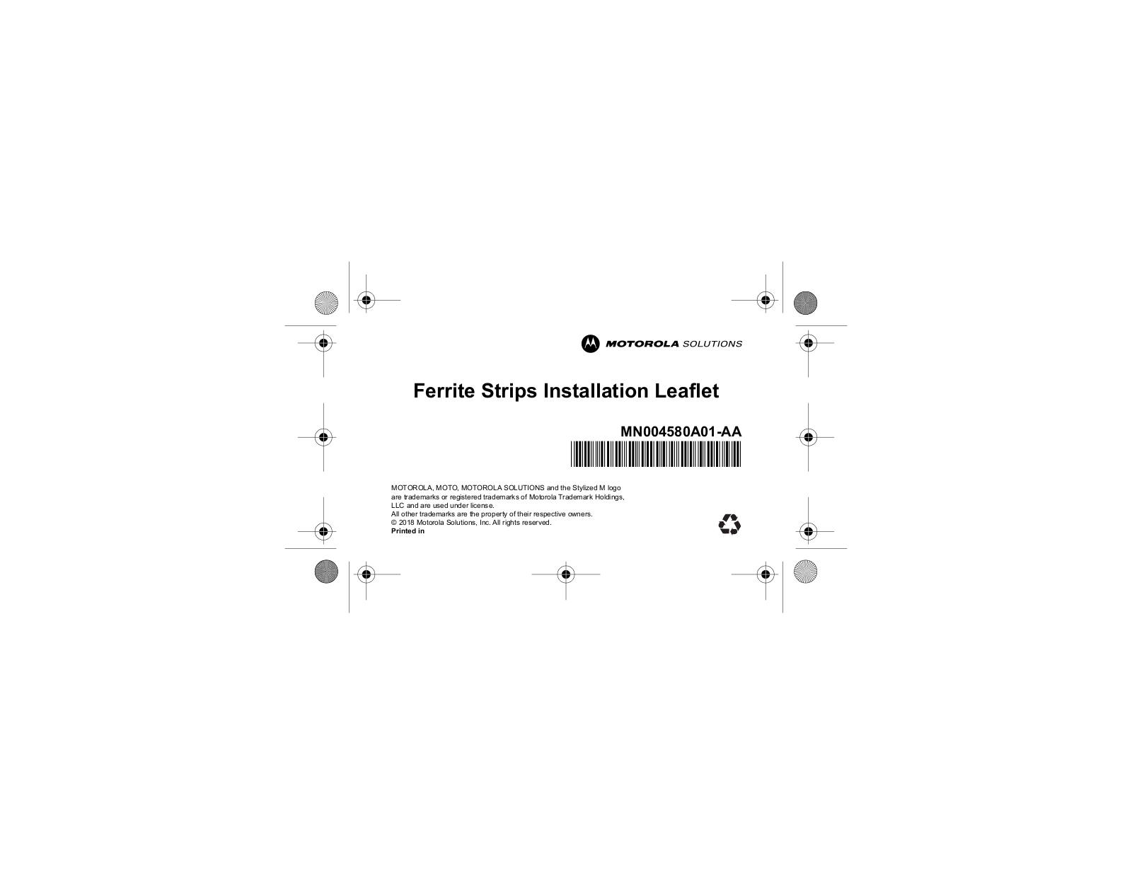 Motorola 89FT6018 User Manual