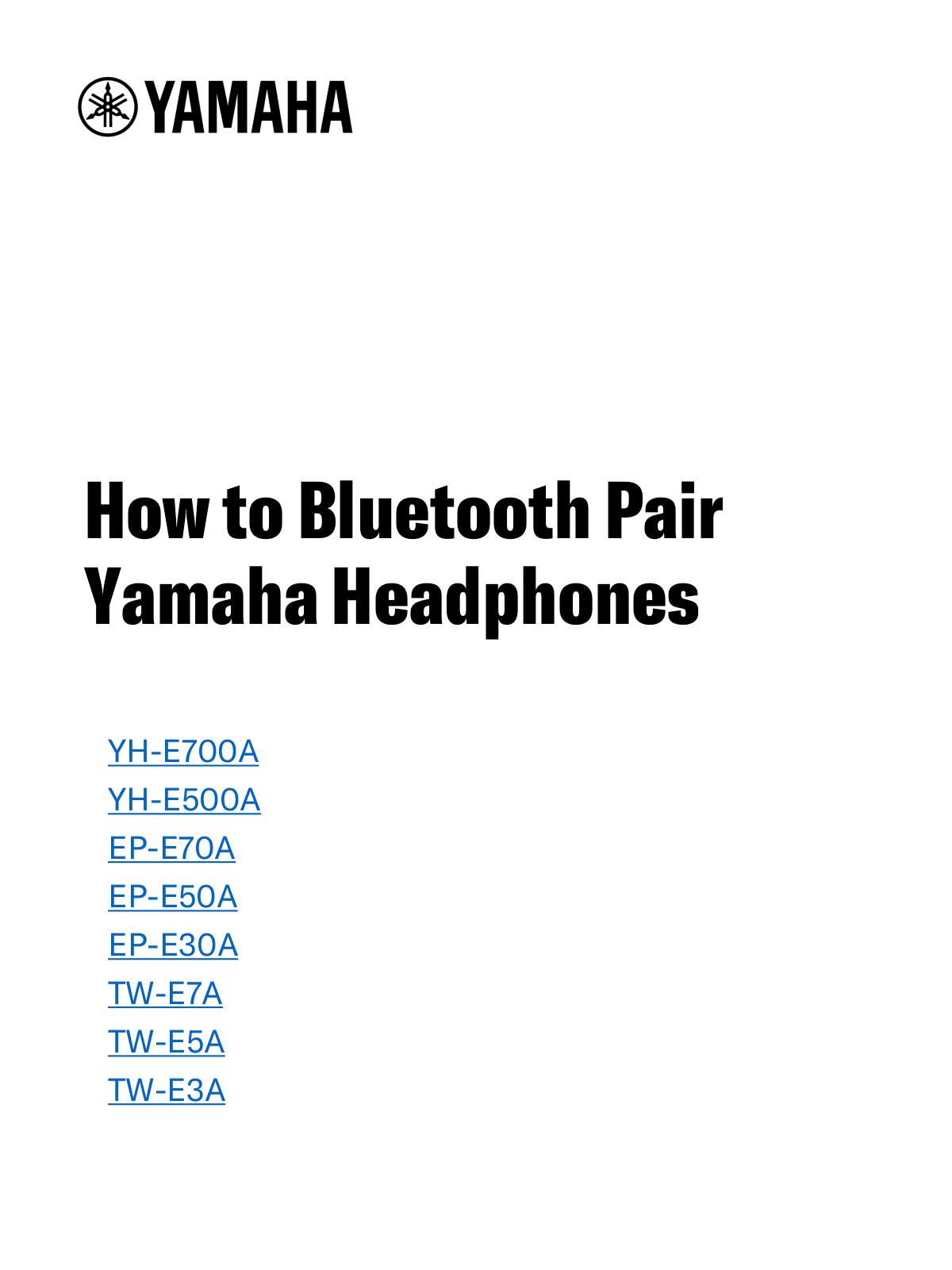 Yamaha YH-E700A, YH-E500A, EP-E70A, EP-E50A, EP-E30A User Manual