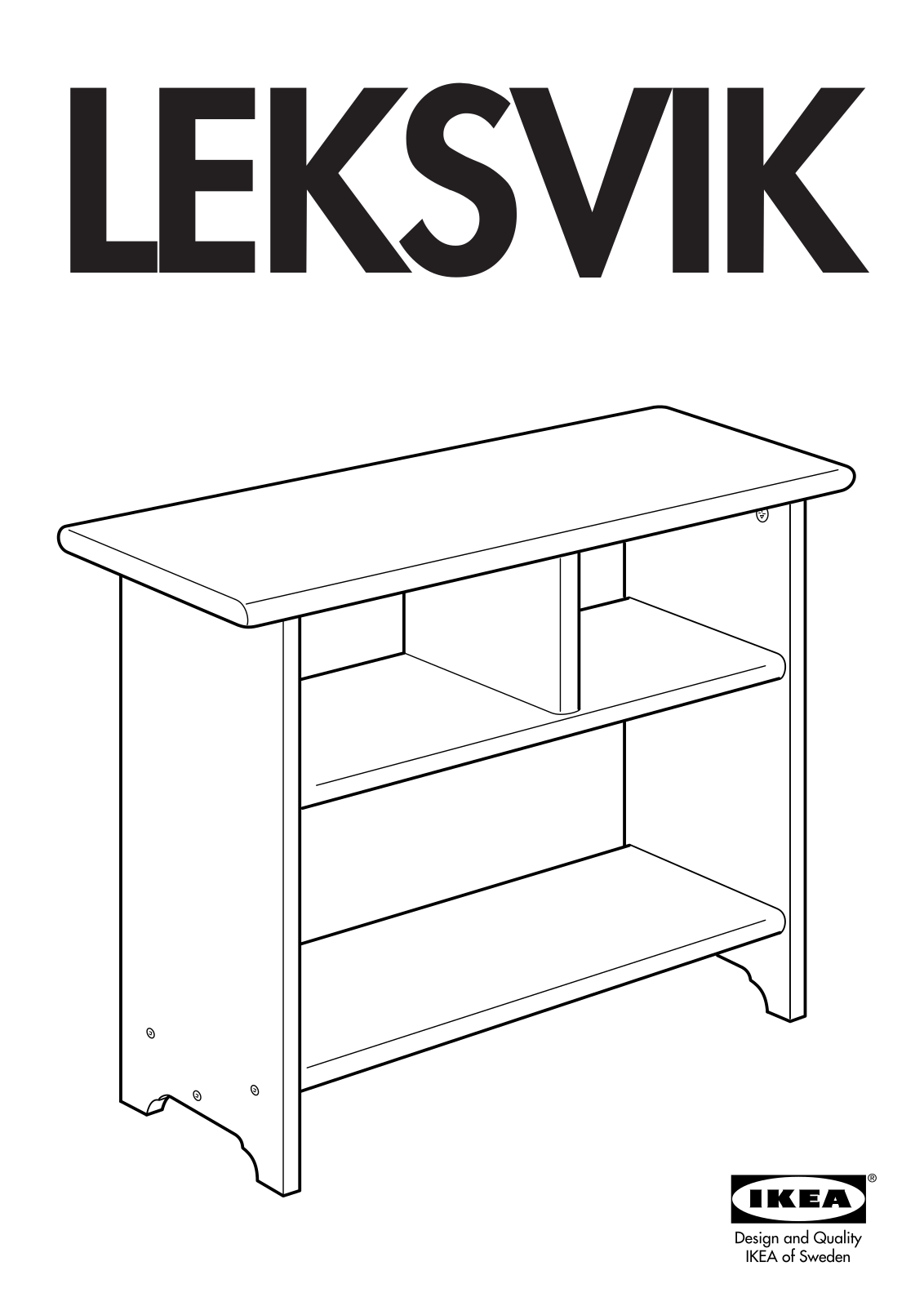 IKEA LEKSVIK SIDE TABLE 30X13 Assembly Instruction