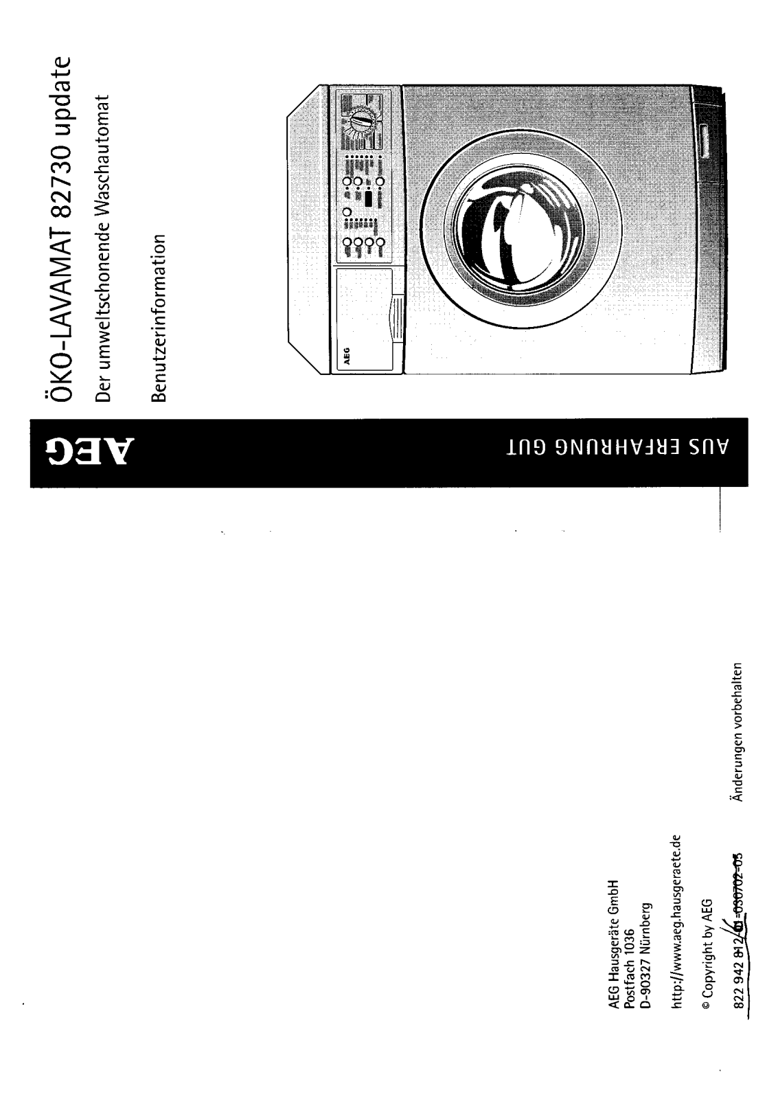 AEG LAV82730 User Manual