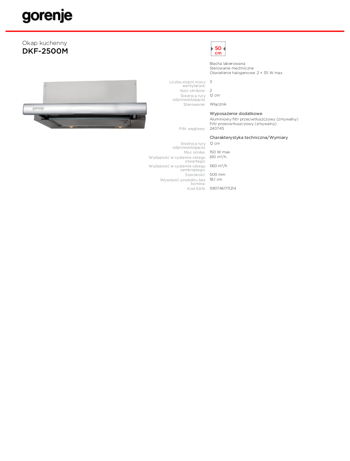 Gorenje DKF-2500M DATASHEET