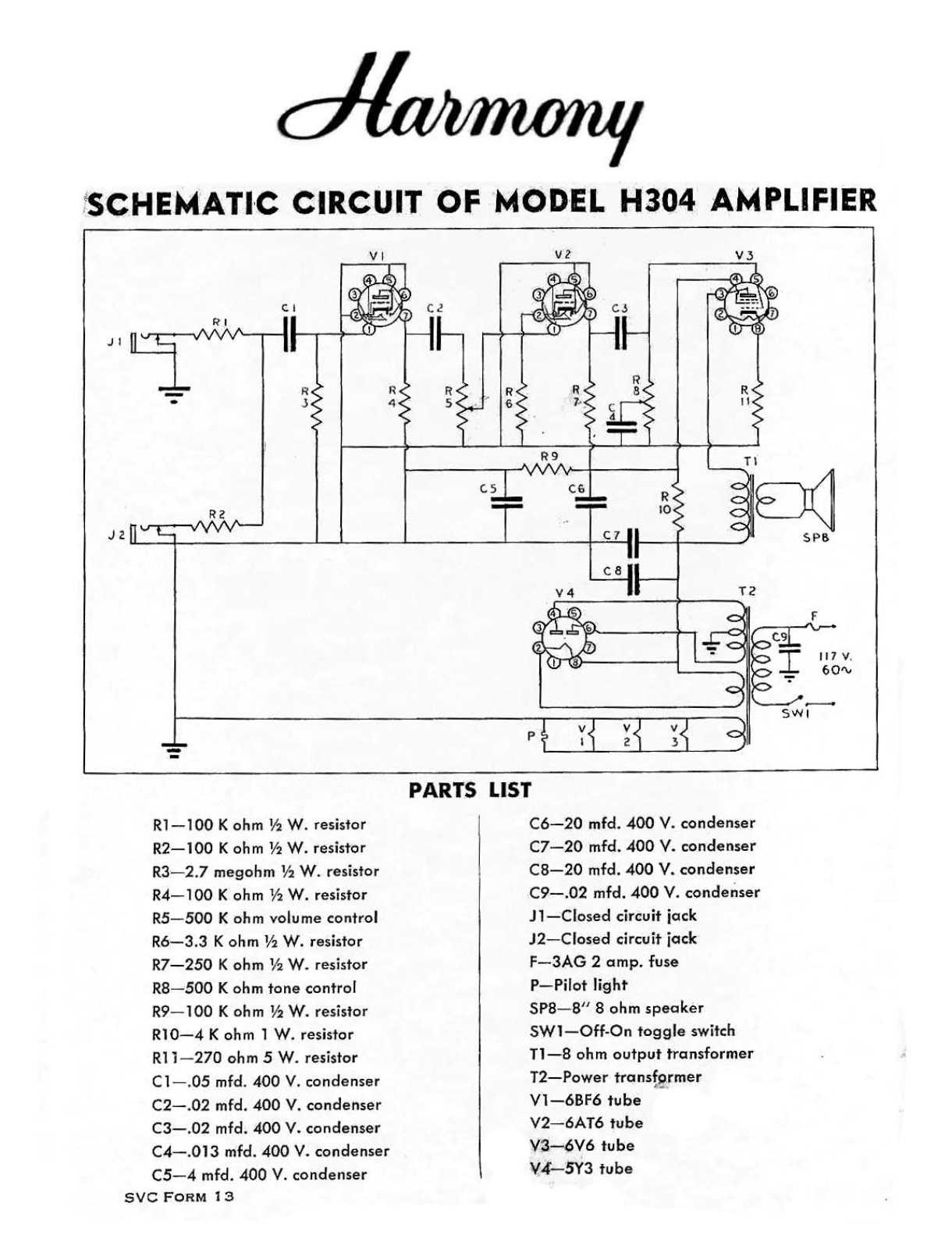 Harmony h304 schematic