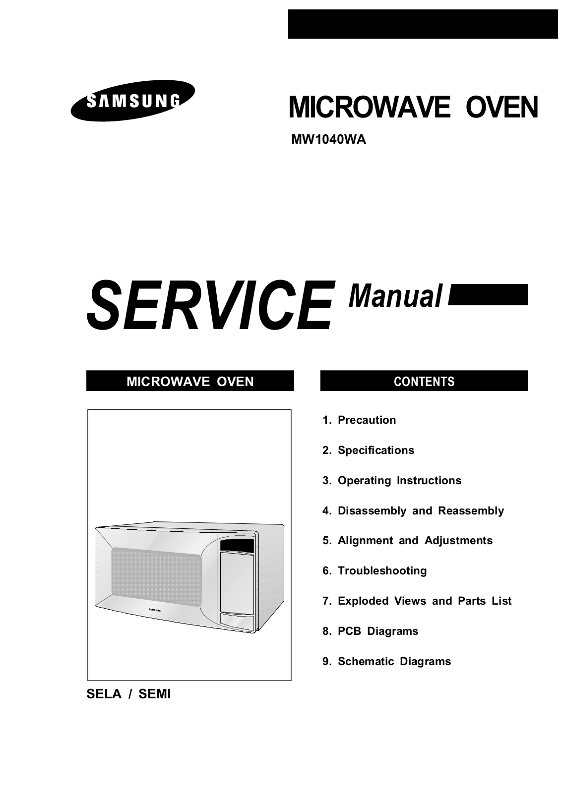 Samsung MW1040WA Service Manual