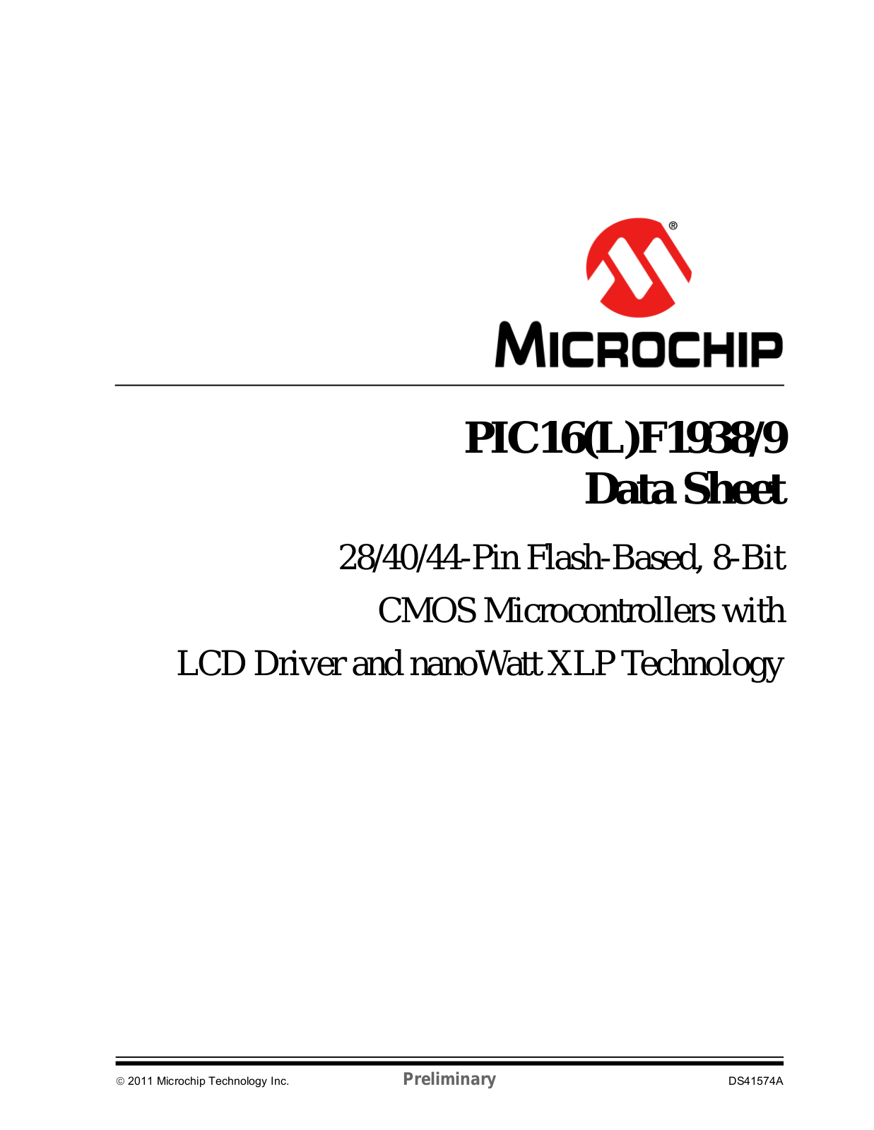 Microchip PIC16F1938, PIC16LF1938, PIC16F1939, PIC16LF1939 Service manual