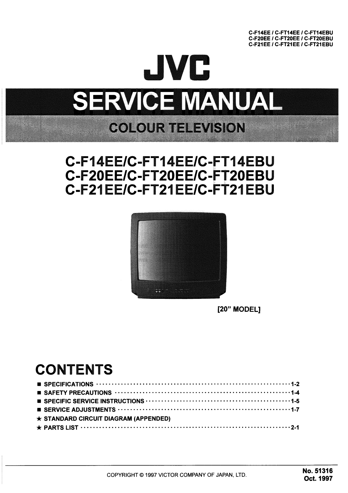 JVC CF14EE, C-FT14EE, C-FT14EBU Schematic