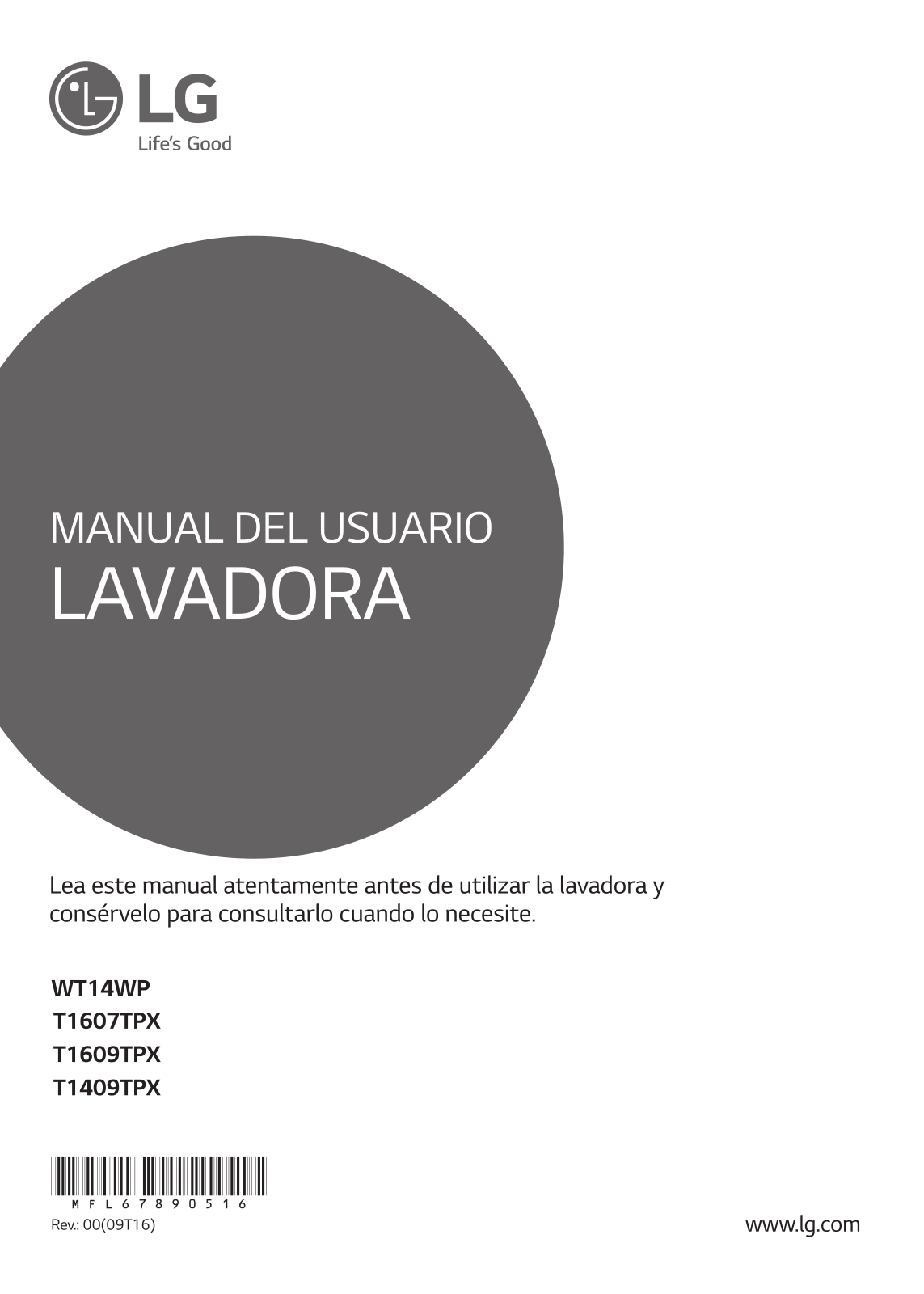 LG WT14WP User Manual