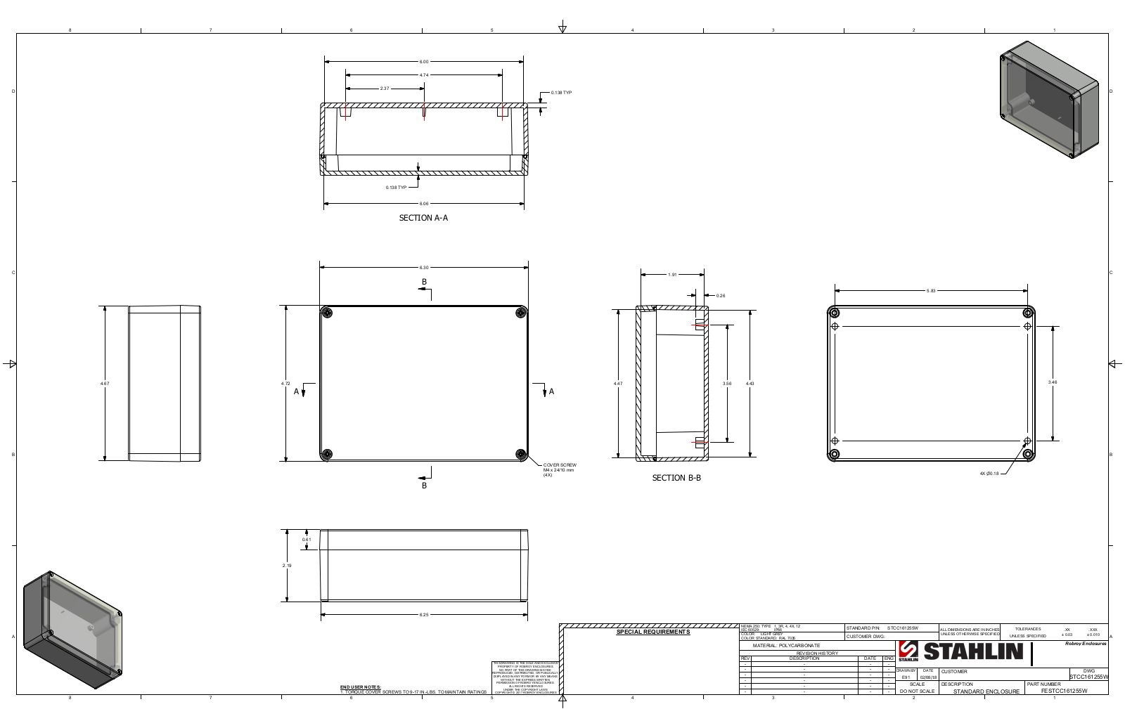 Stahlin STCC161255W Reference Drawing