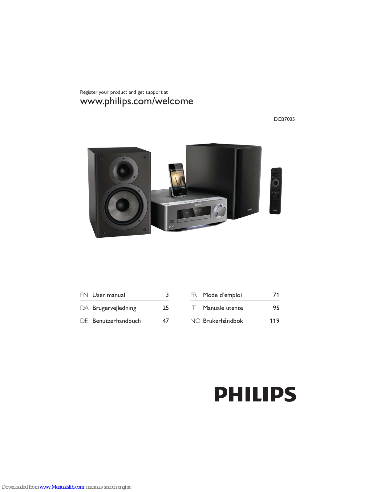Philips DCB7005/10, DCB7005 User Manual - ManualMachine.com