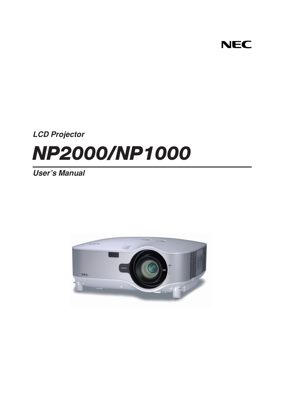 NEC NP2000, NP1000 User Manual