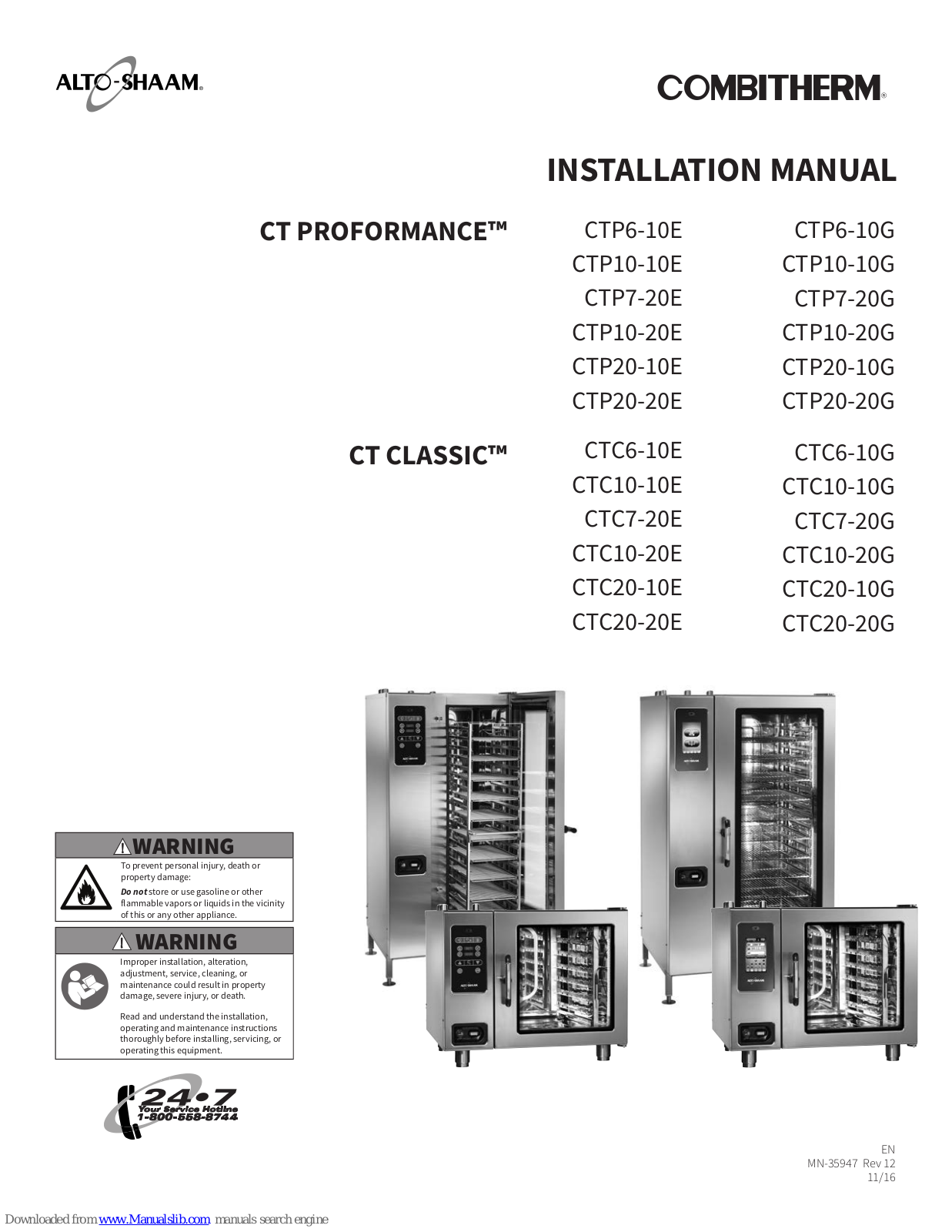 COMBITHERM CTP20-20E, CTP10-10E, CTP20-10E, CTP6-10G, CTP10-20G Installation Manual - ManualMachine.com