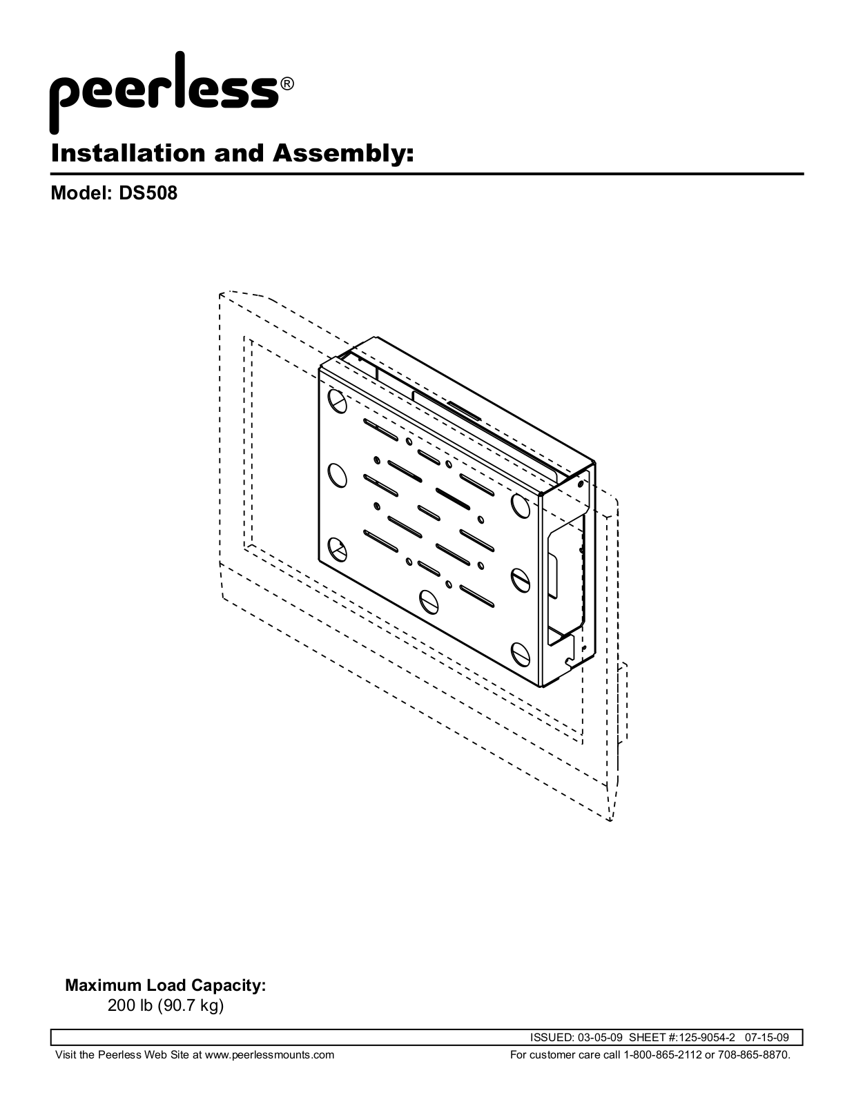 Peerless Industries DS508 User Manual