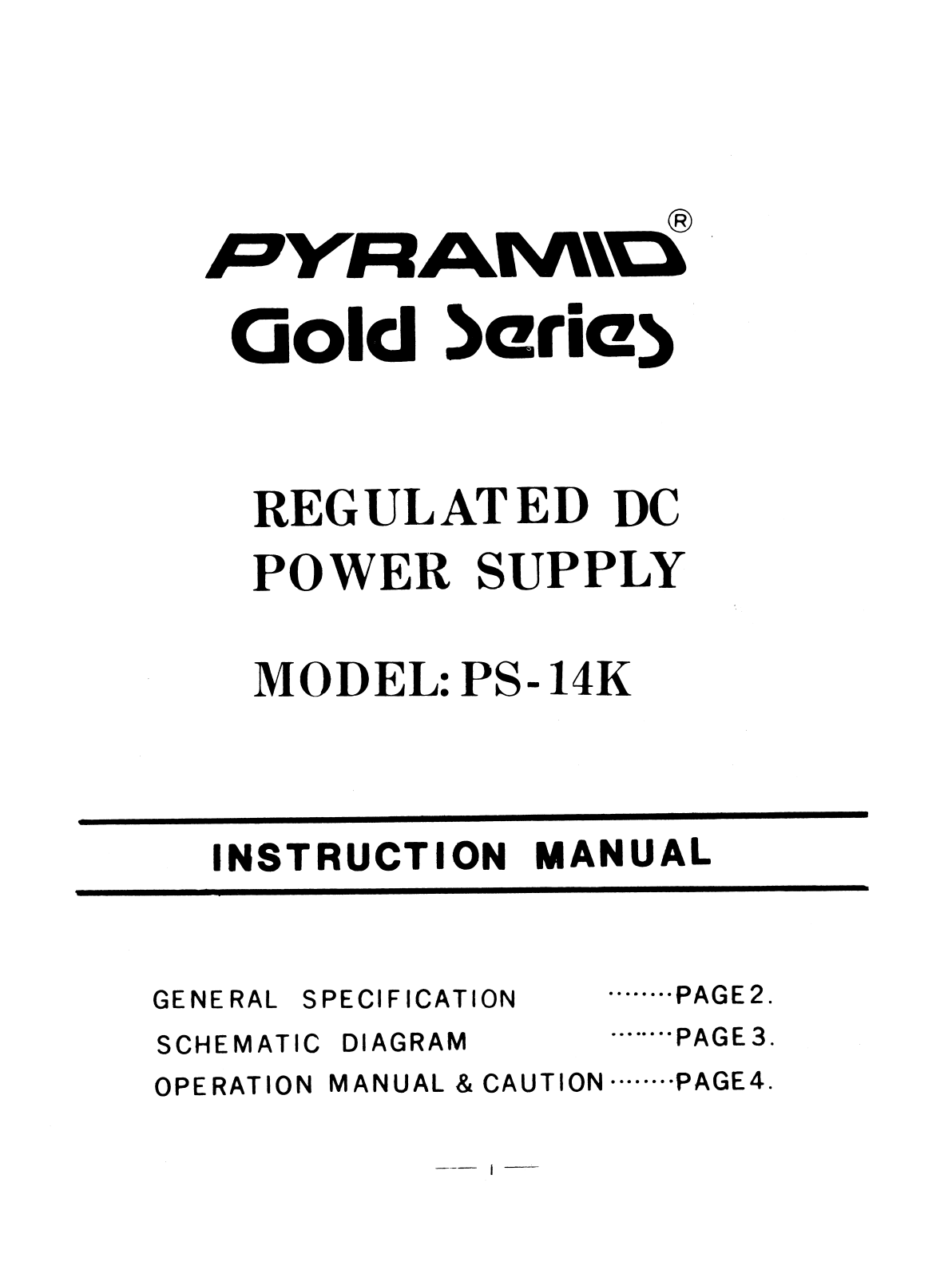 Pyramid Technologies PS-14K User Manual