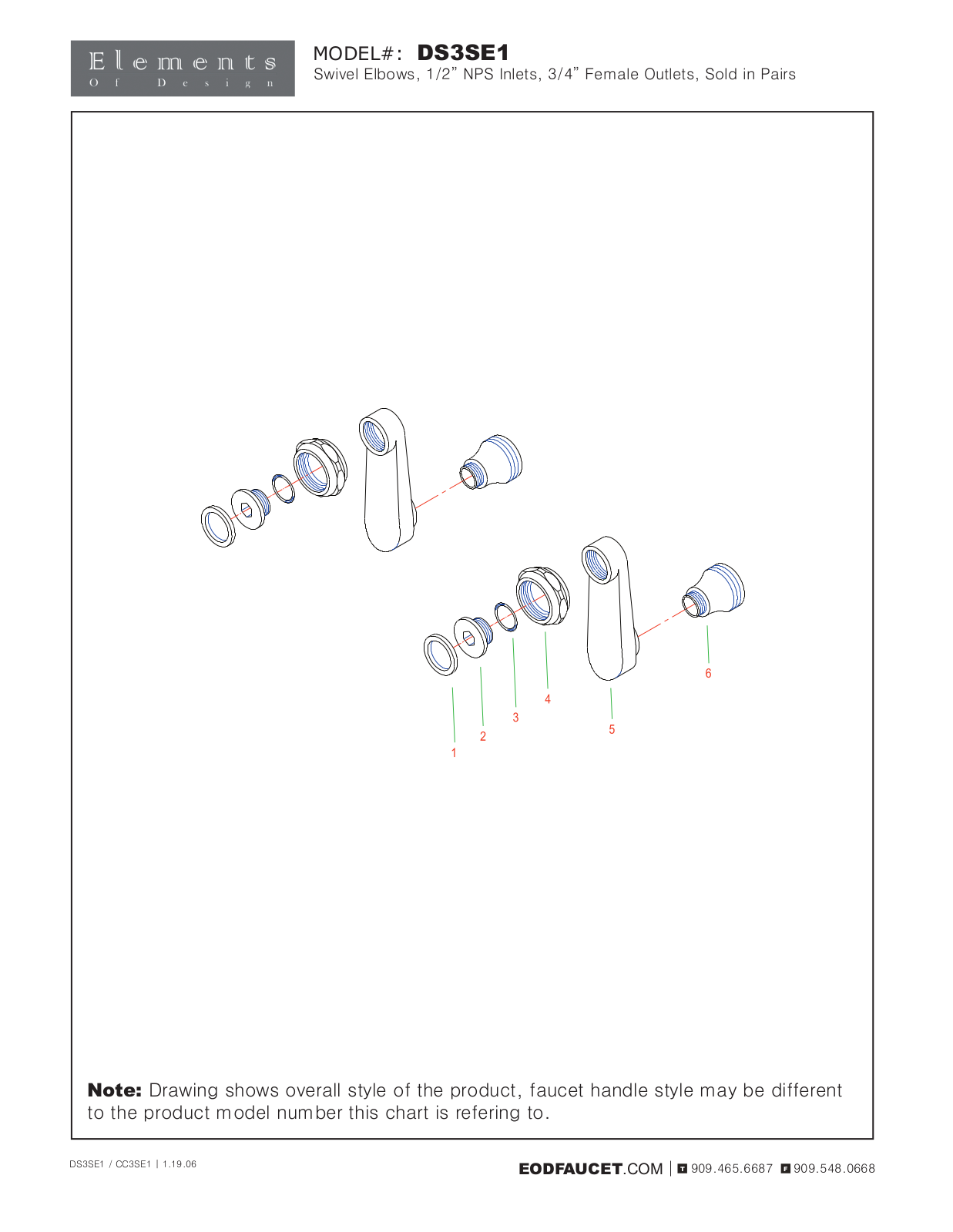 Elements of Design EDE3119 Service Parts - ManualMachine.com