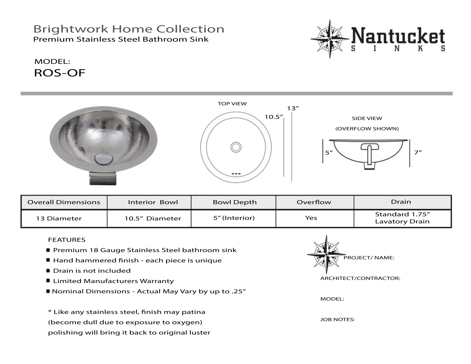 Nantucket ROSOF Specifications